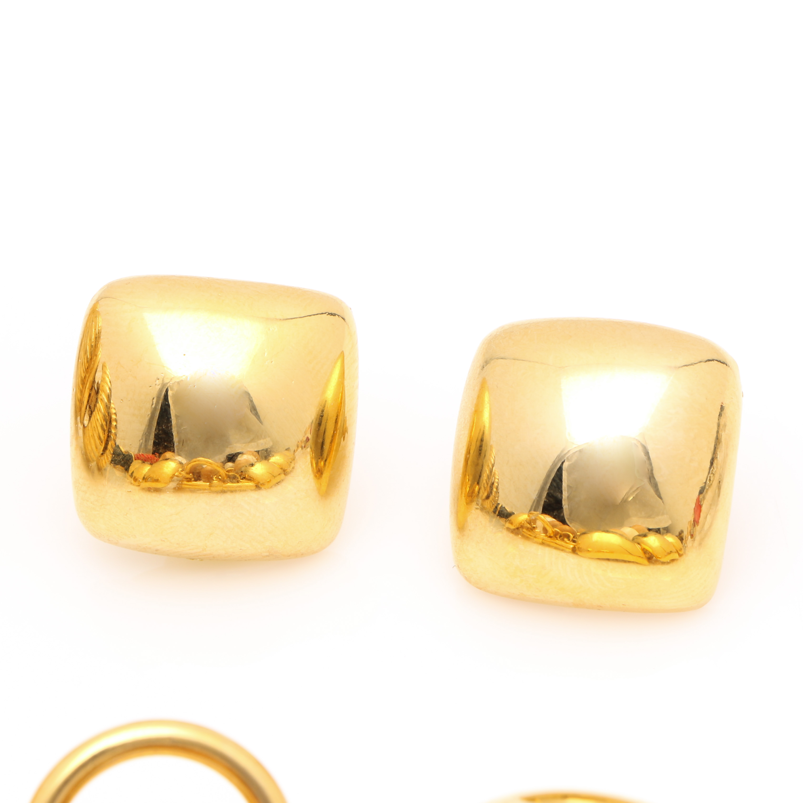 Assortment of Gold Tone Jewelry Including Mosaic Glass