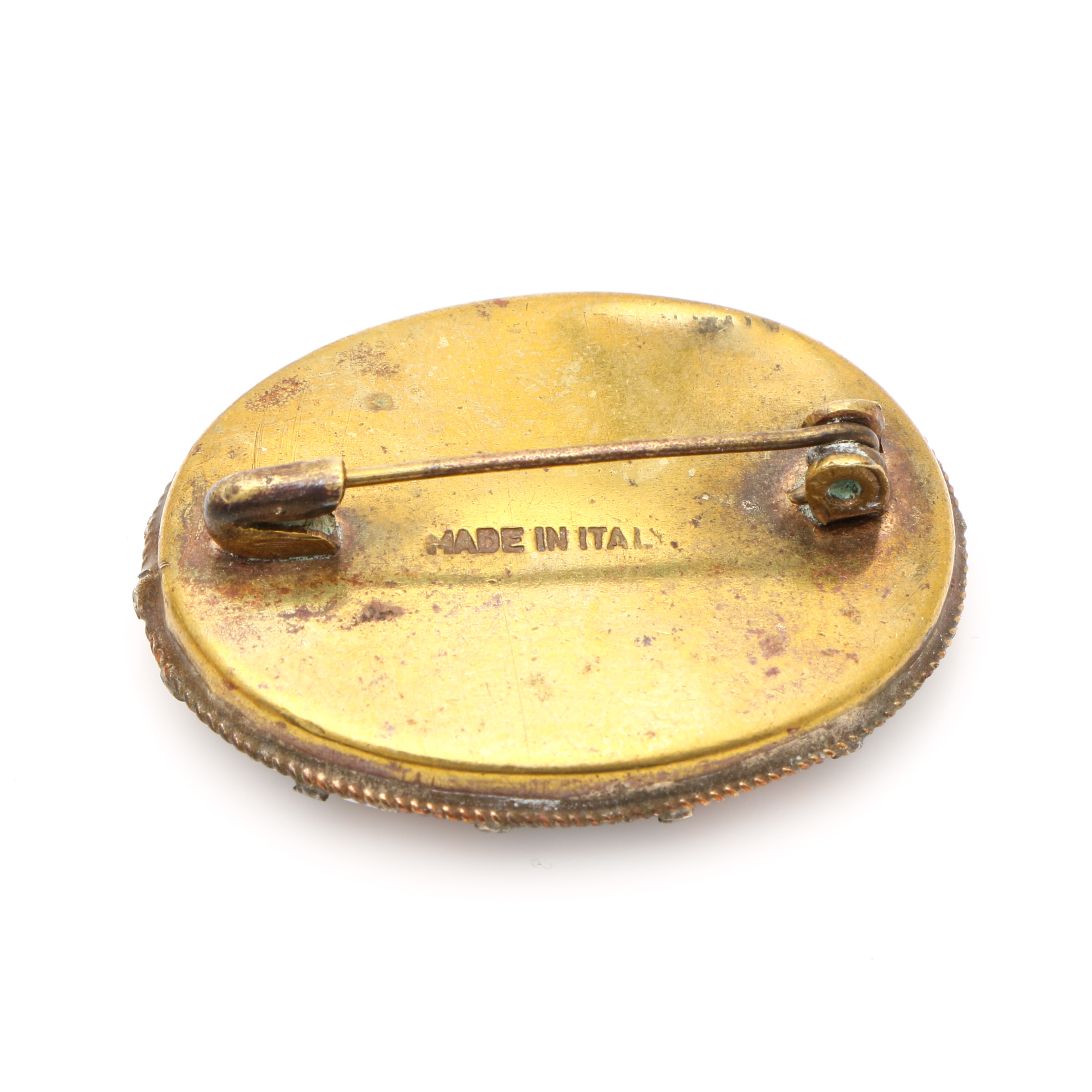 Assortment of Gold Tone Jewelry Including Mosaic Glass