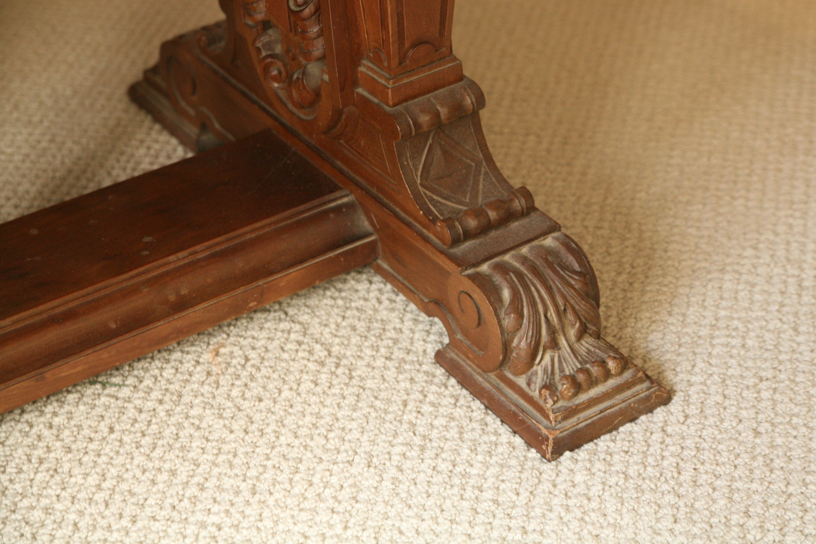 Vintage Italian Renaissance Style Walnut Refectory Library Table