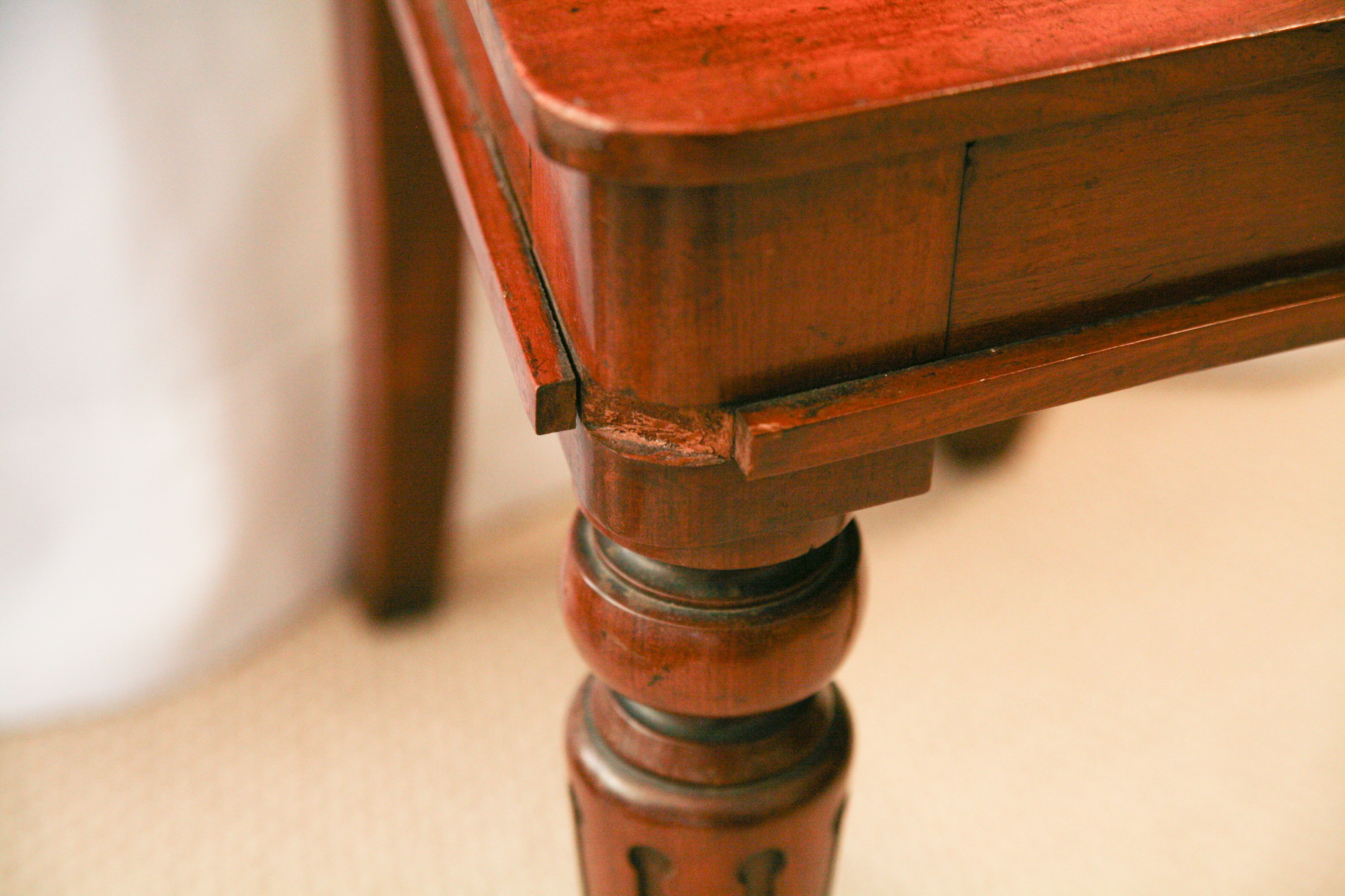 Antique English William IV Mahogany Hall Chair with Painted Heraldry