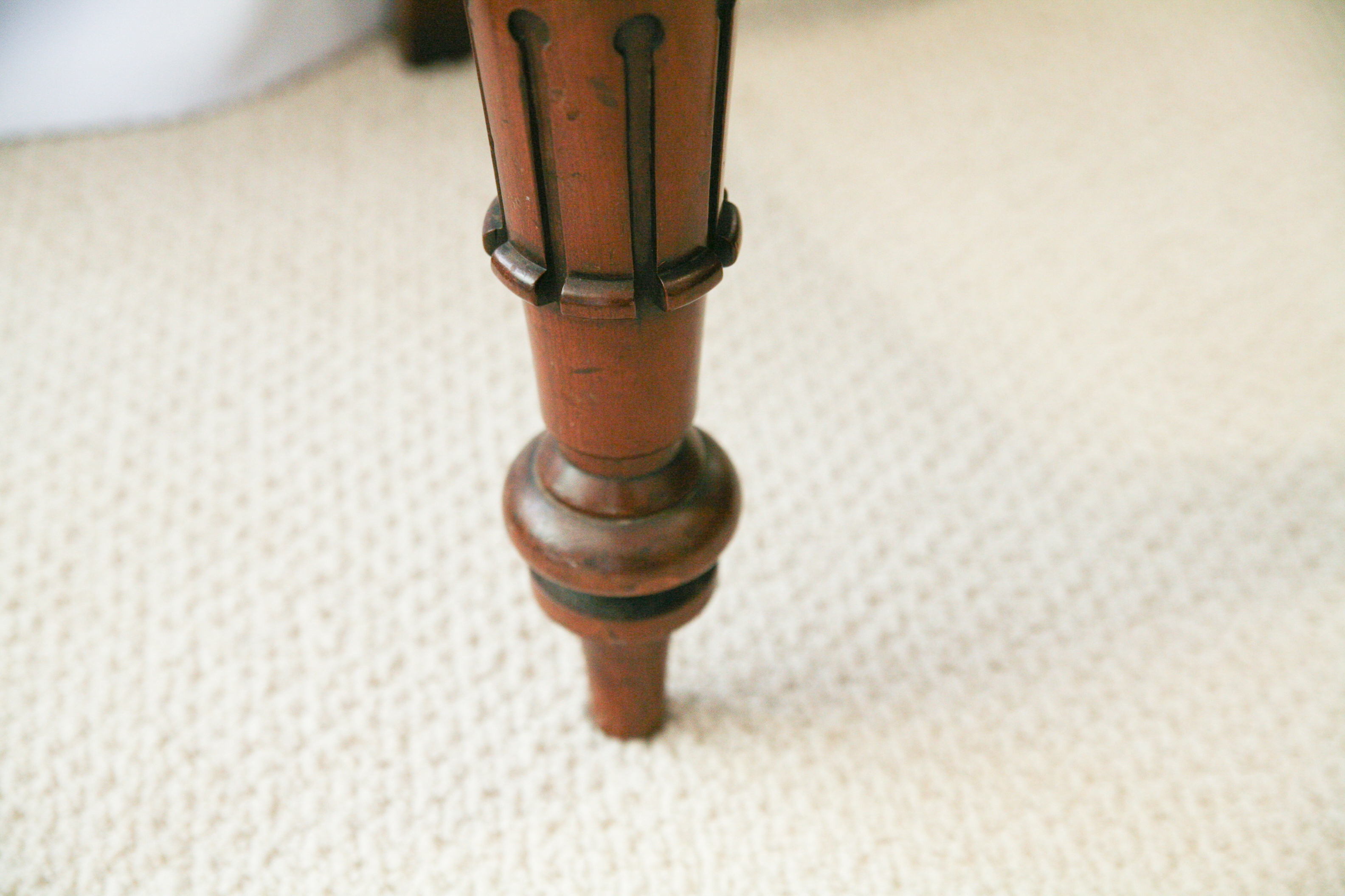 Antique English William IV Mahogany Hall Chair with Painted Heraldry