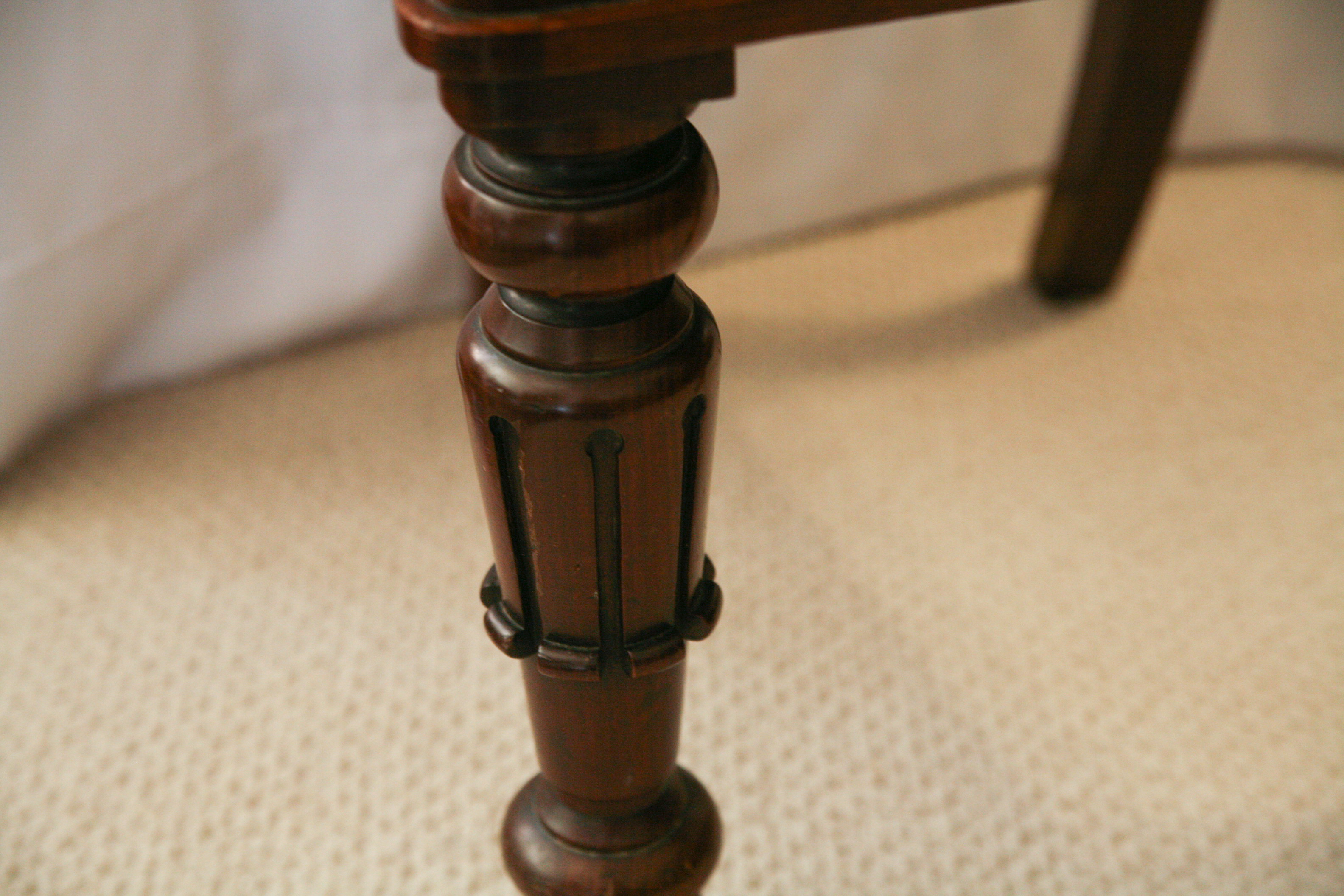 Antique English William IV Mahogany Hall Chair with Painted Heraldry