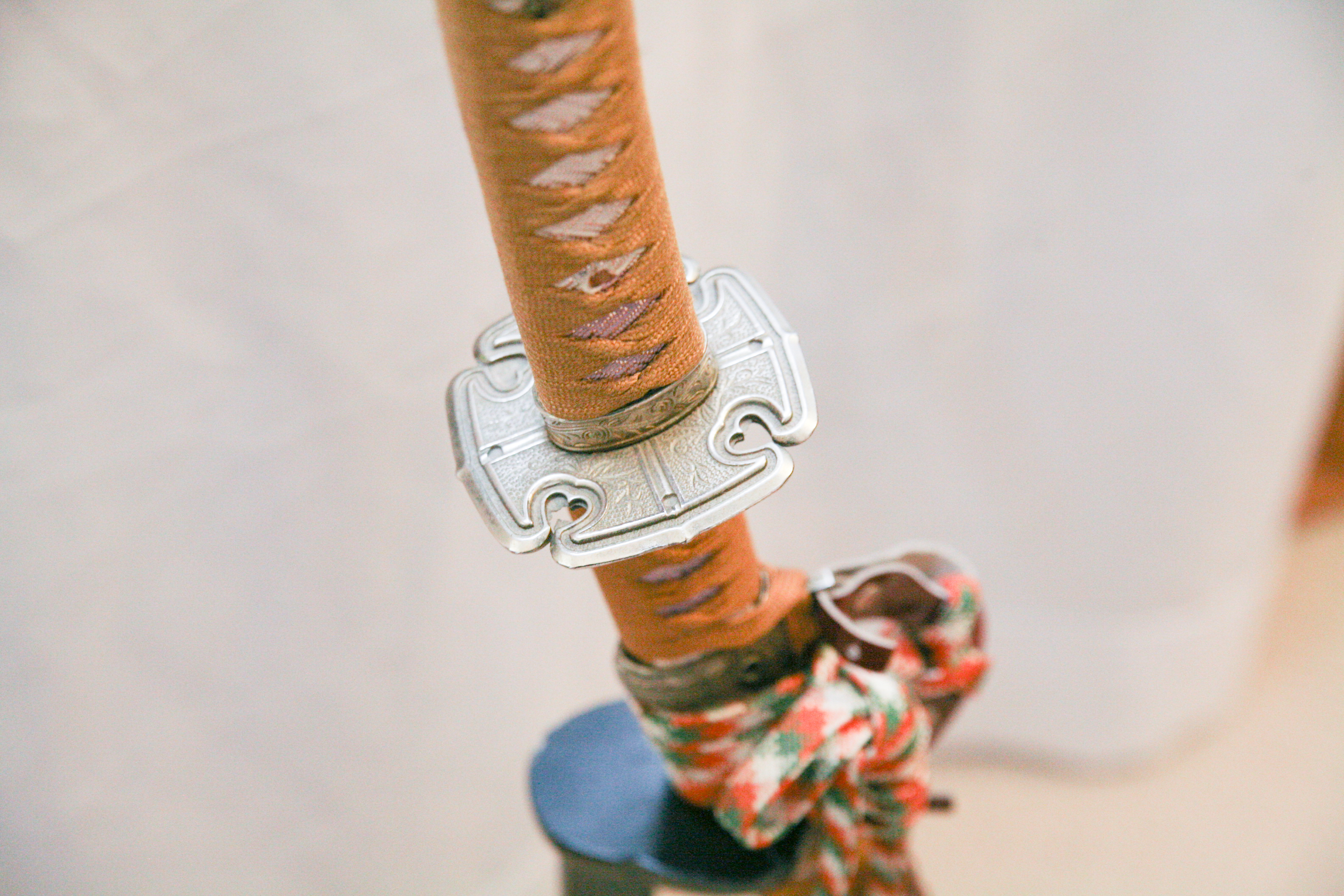 Japanese Style Katana with Scabbard on Stand