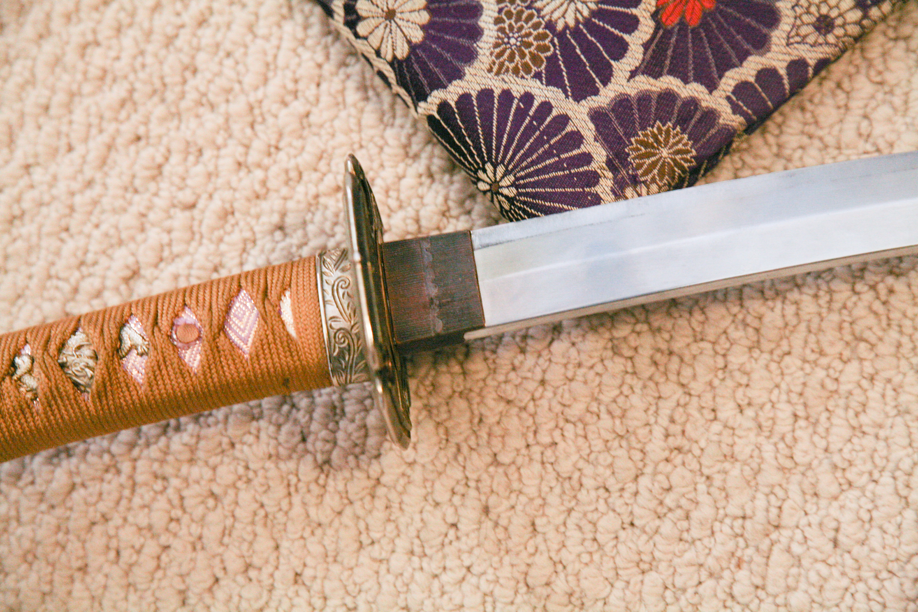 Japanese Style Katana with Scabbard on Stand