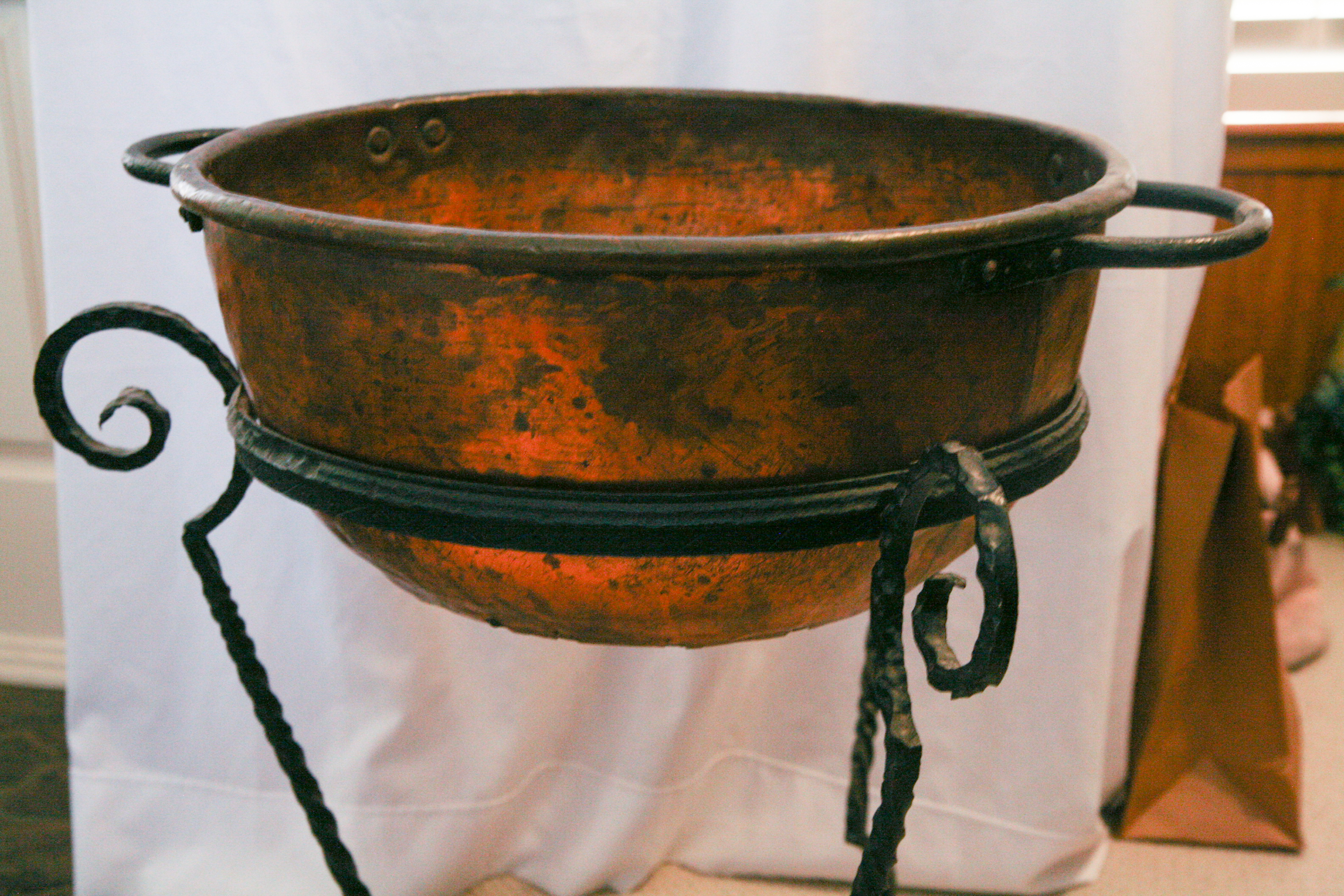 Antique Copper Cauldron