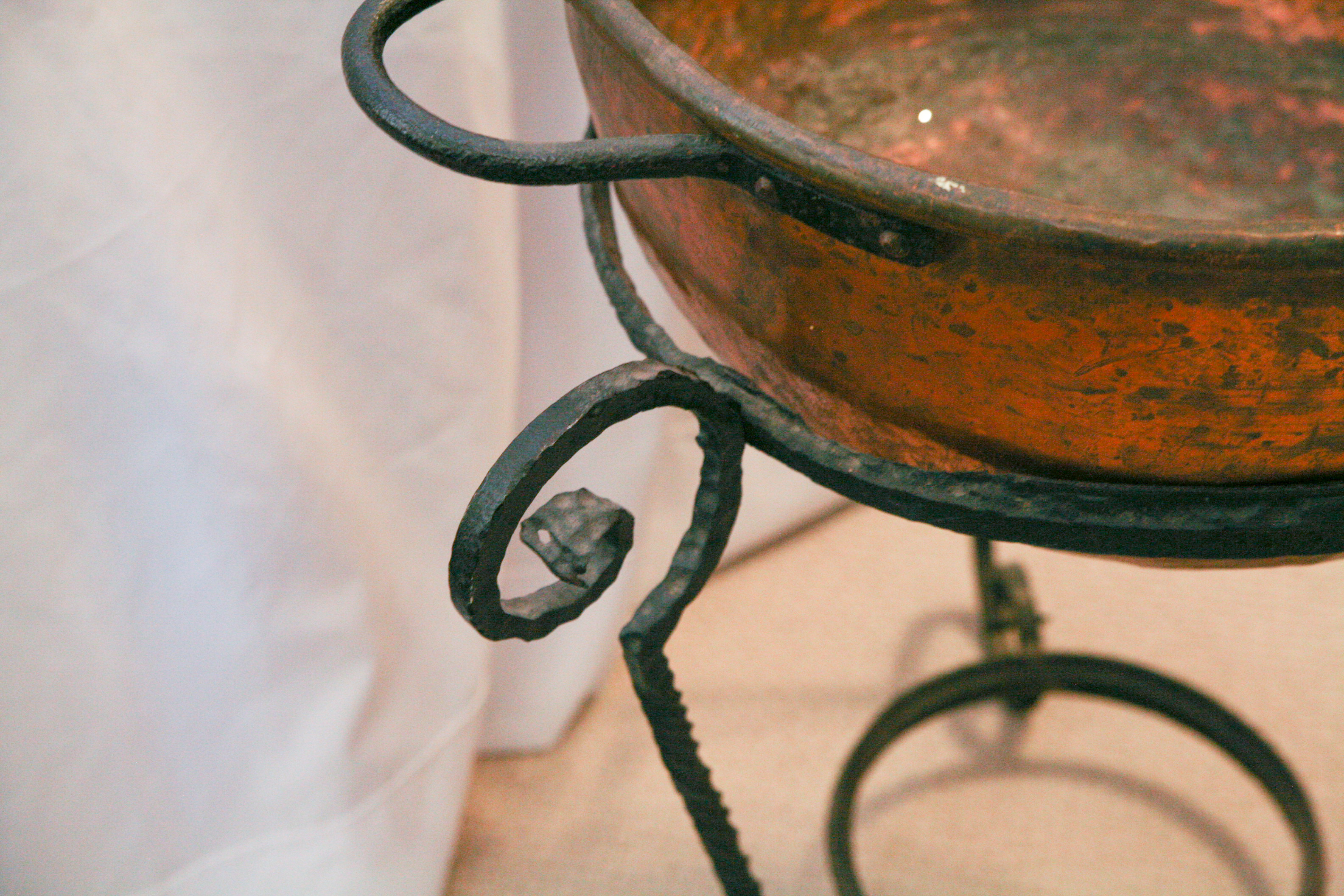Antique Copper Cauldron