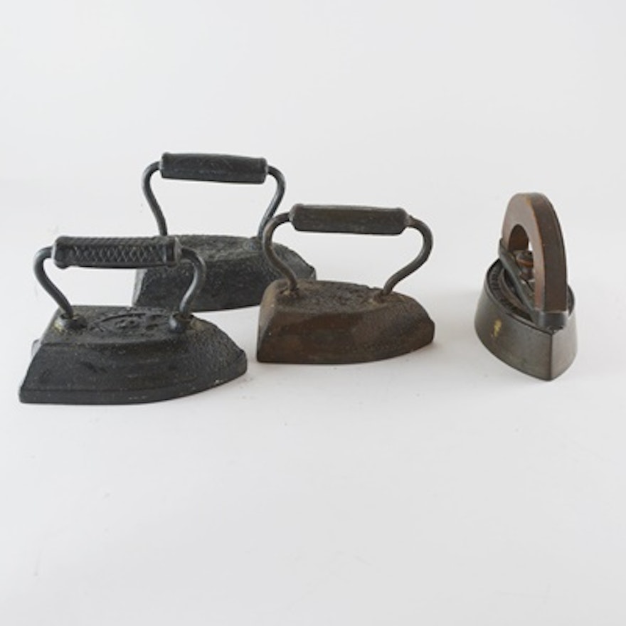 Antique Cast Iron Hand Irons
