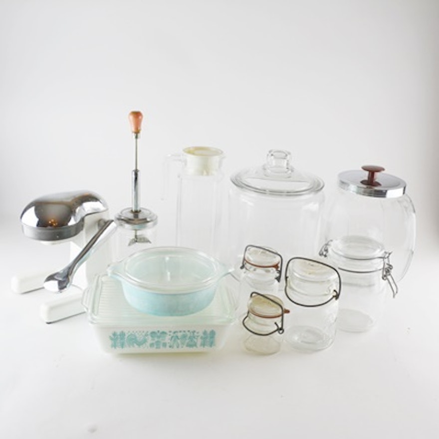 Vintage Pyrex, Juicer and More