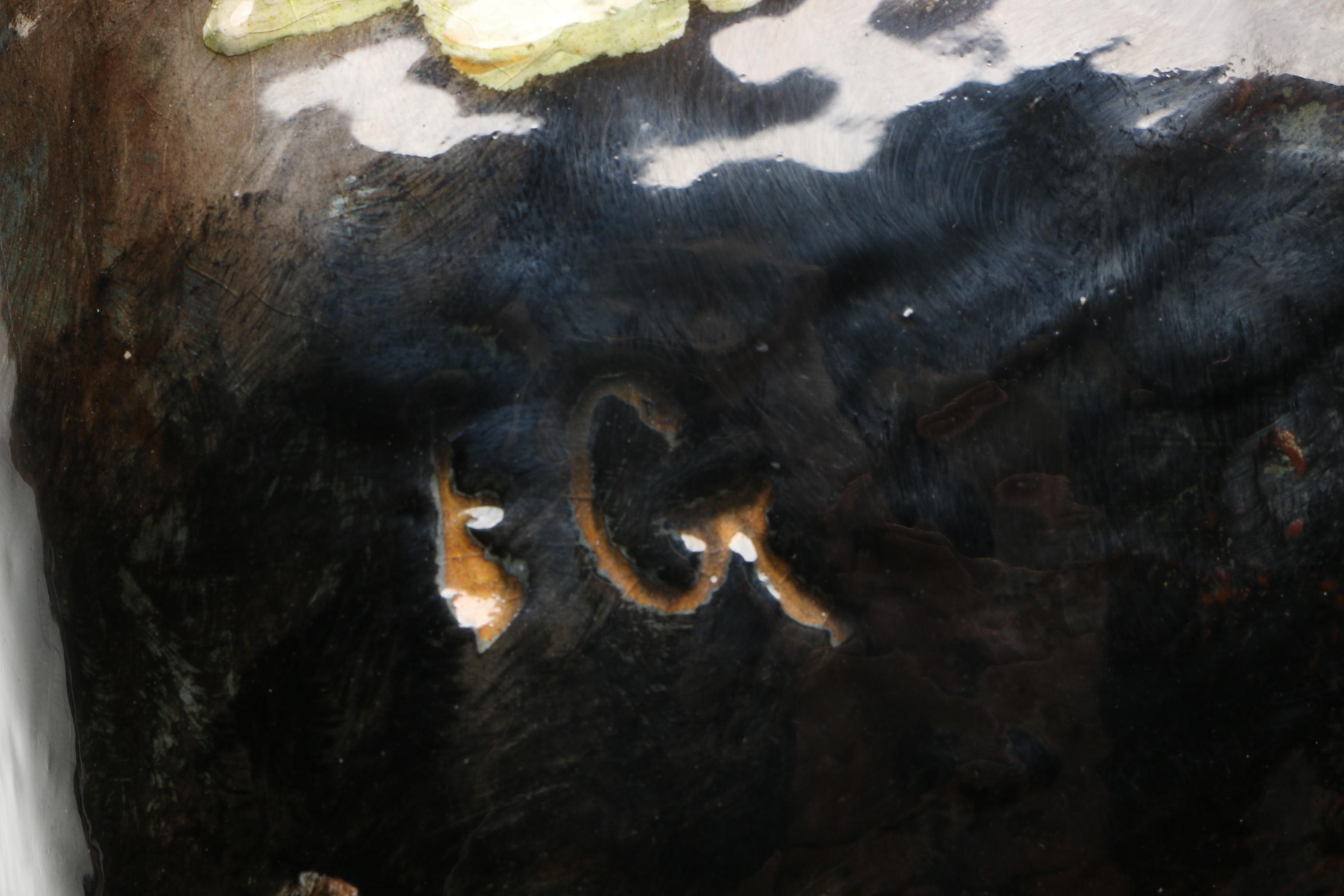 Antique Signed Haviland Limoges Barbotine Earthenware Vase