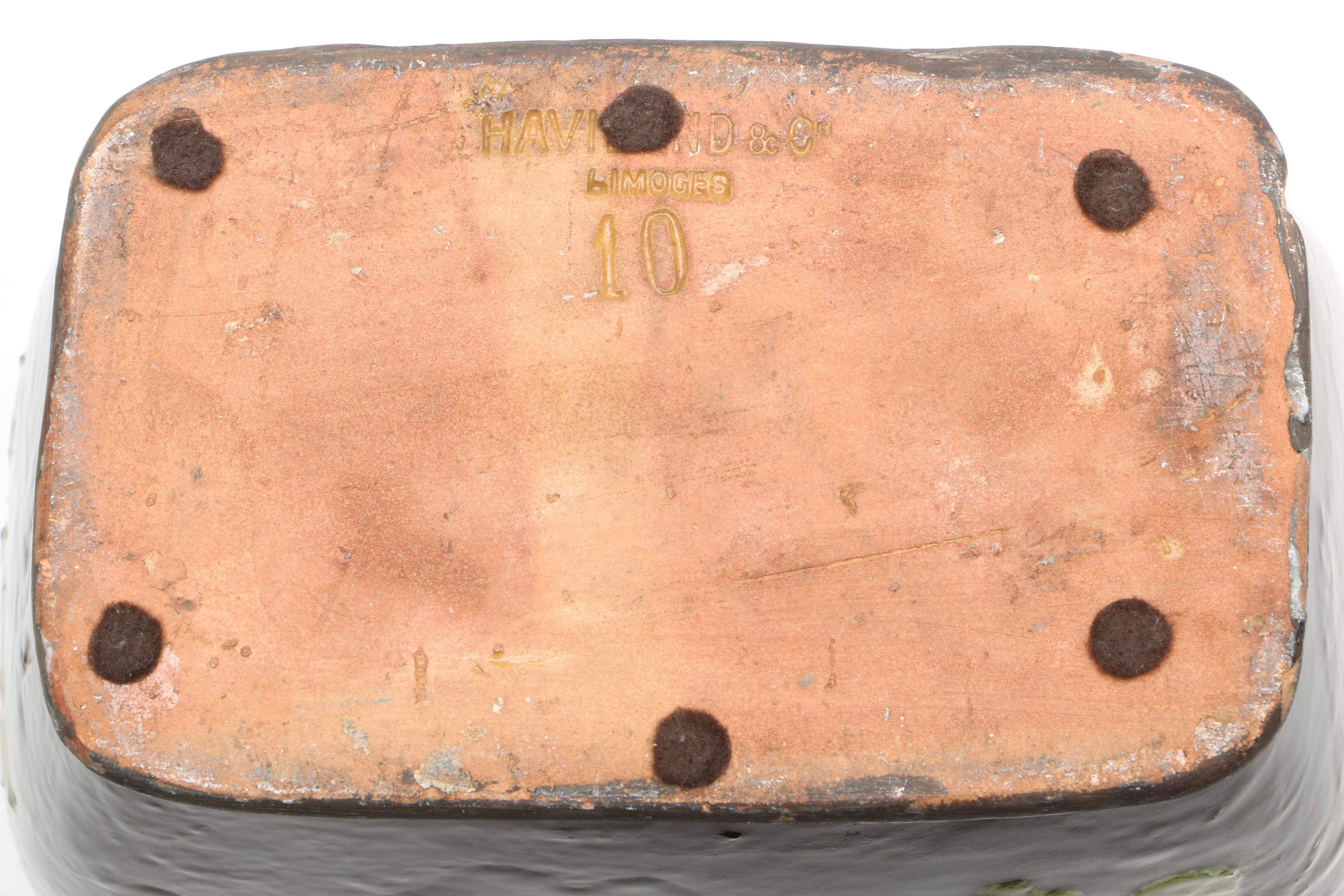 Antique Signed Haviland Limoges Barbotine Earthenware Vase