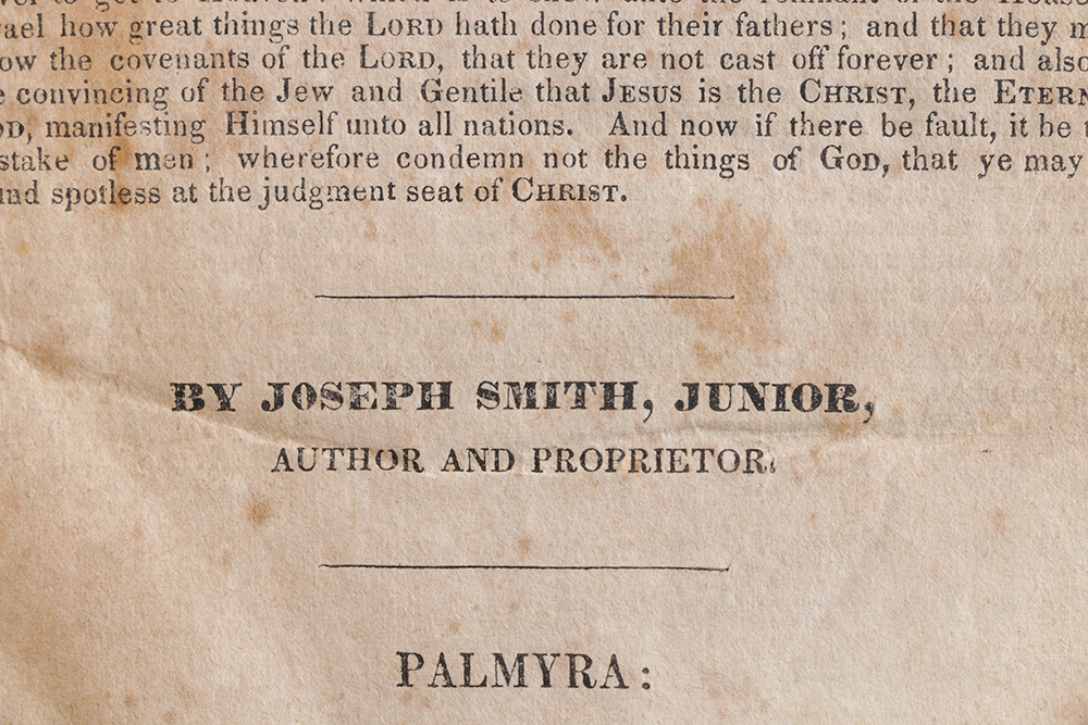 1830 Pugh Family Palmyra First Edition "Book of Mormon"