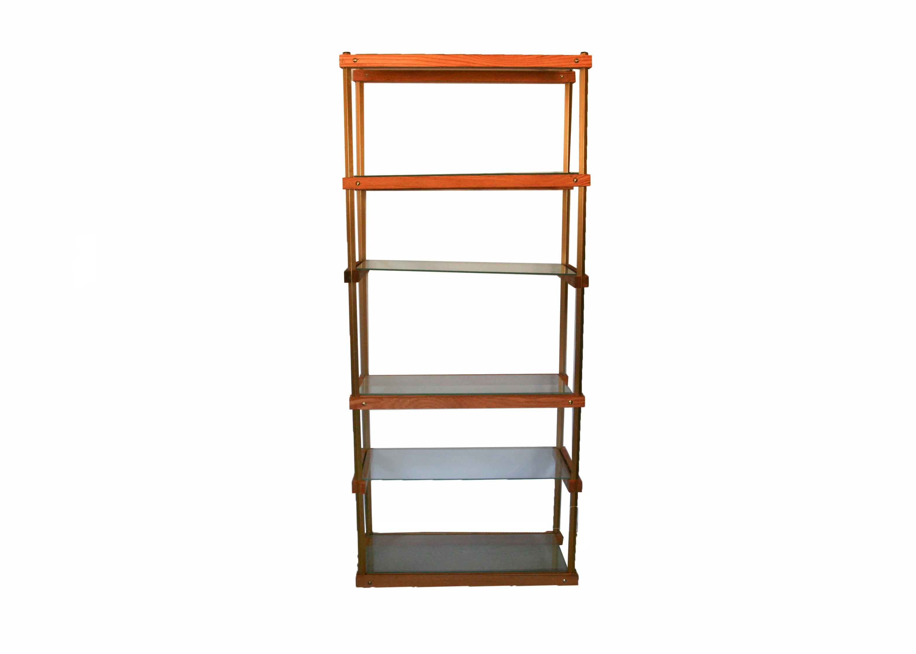 PPG Wood and Glass Shelving Unit