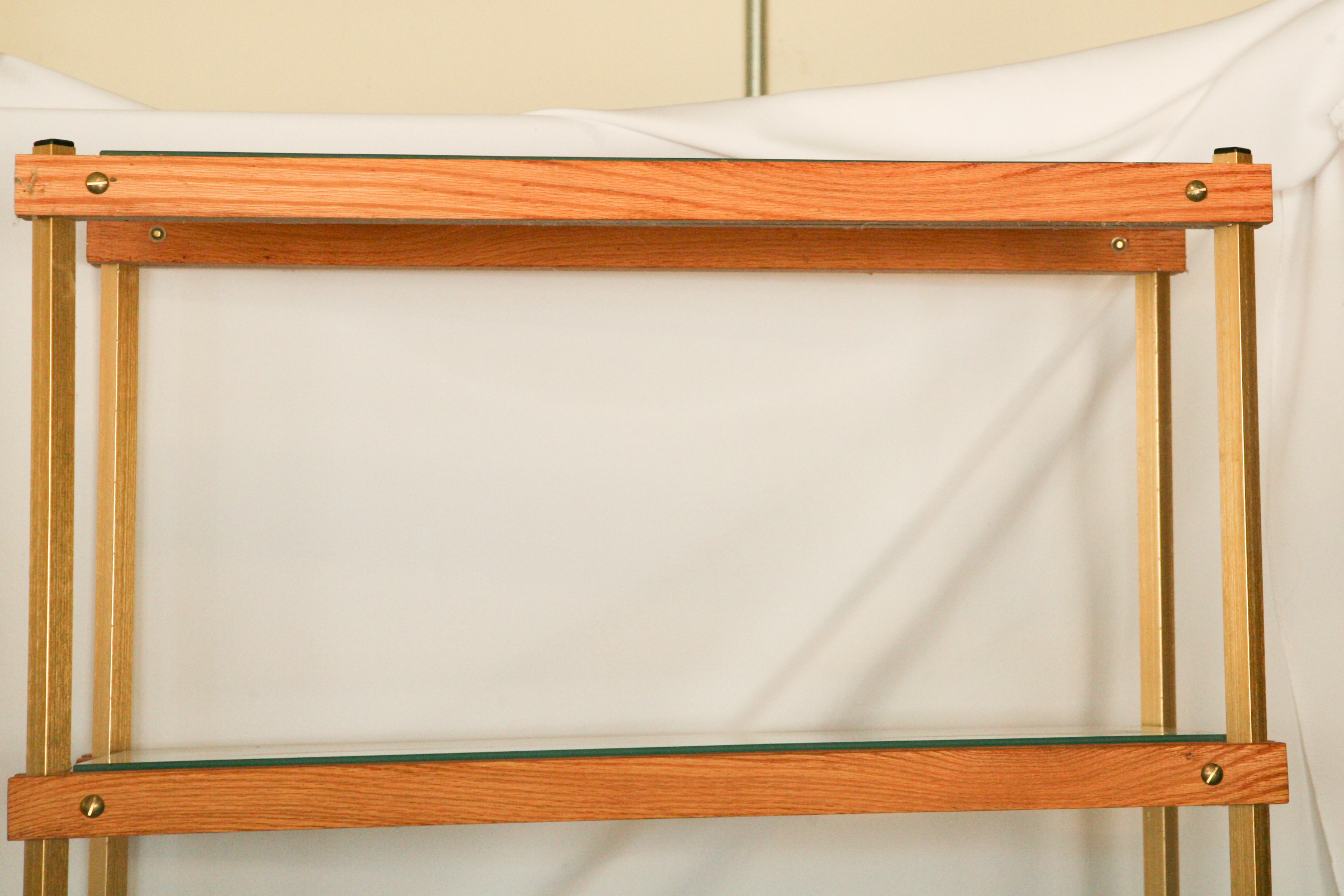 PPG Wood and Glass Shelving Unit