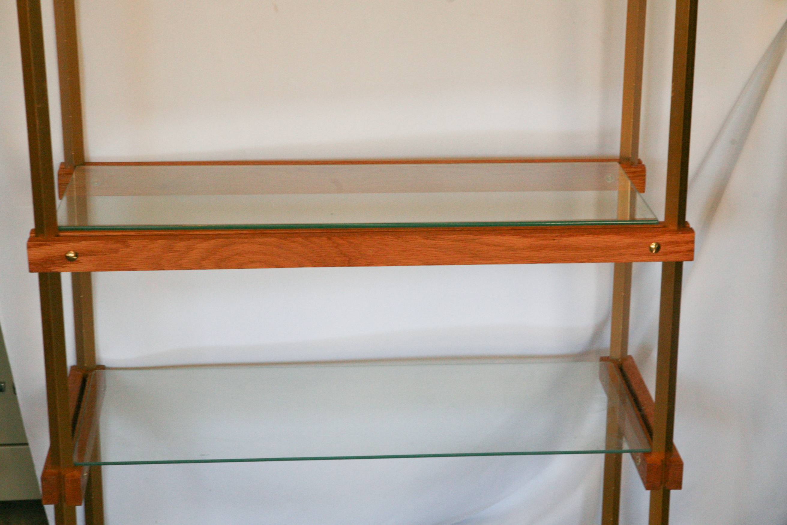 PPG Wood and Glass Shelving Unit