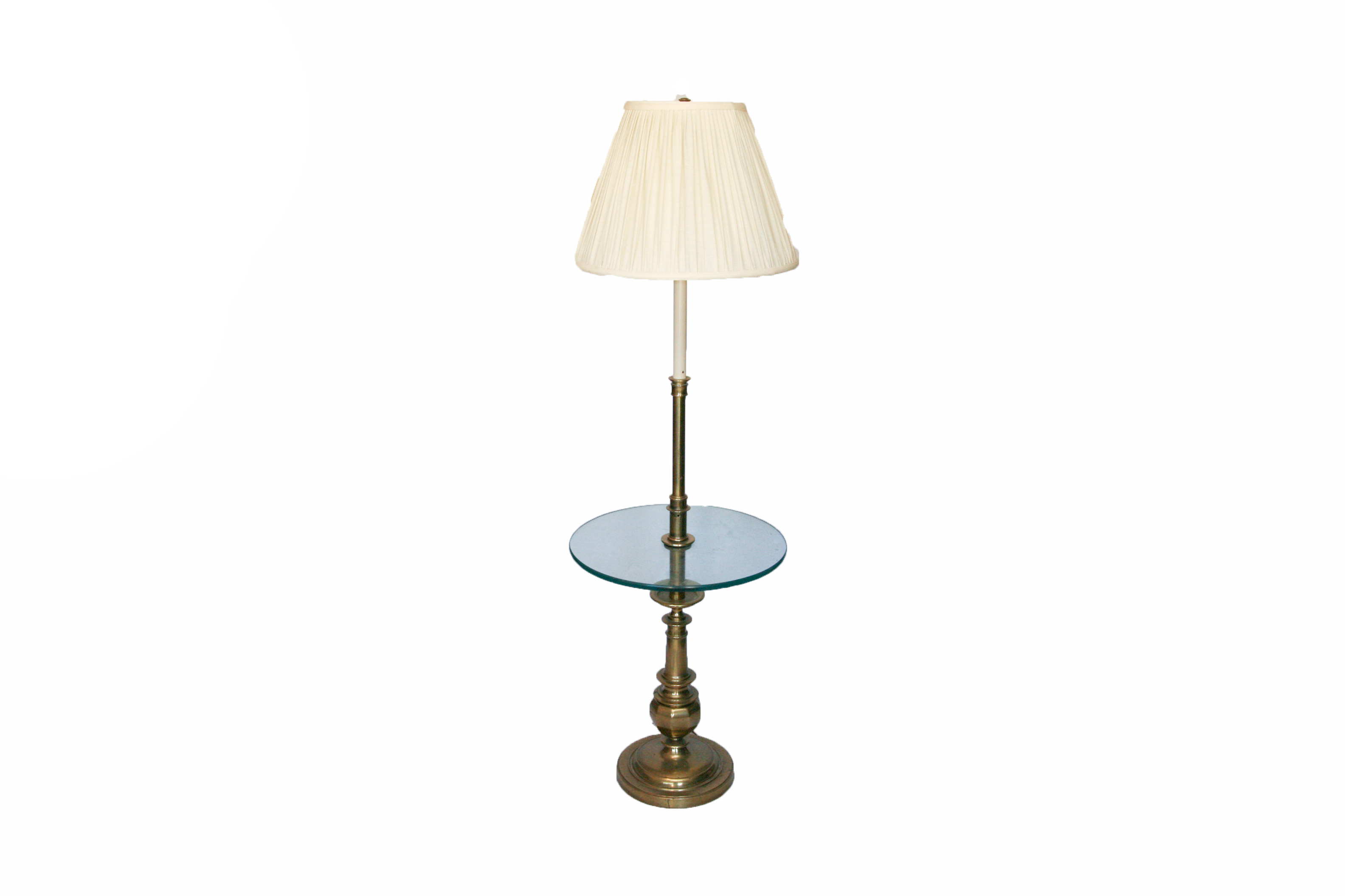 Vintage Brass Tray Floor Lamp