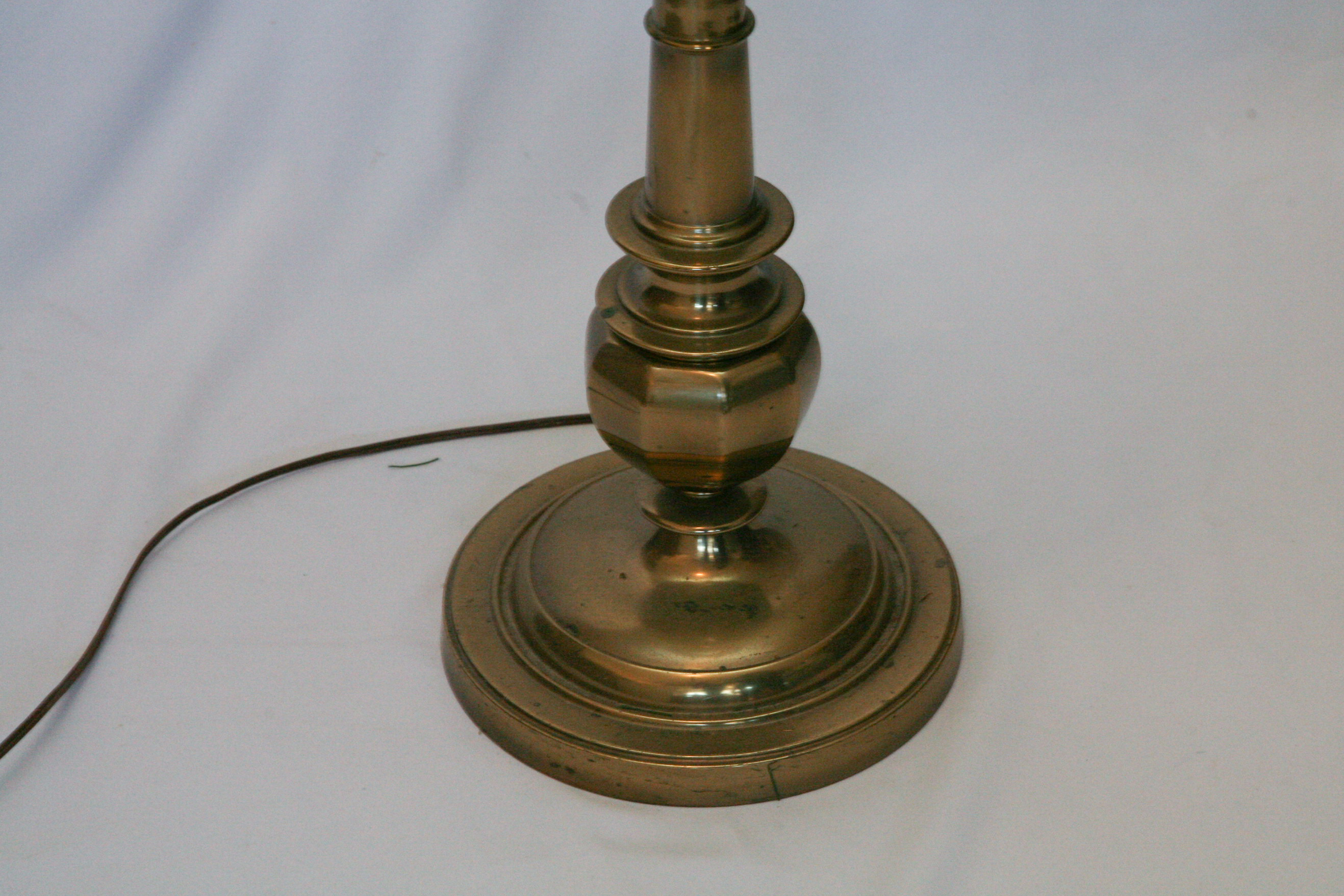 Vintage Brass Tray Floor Lamp
