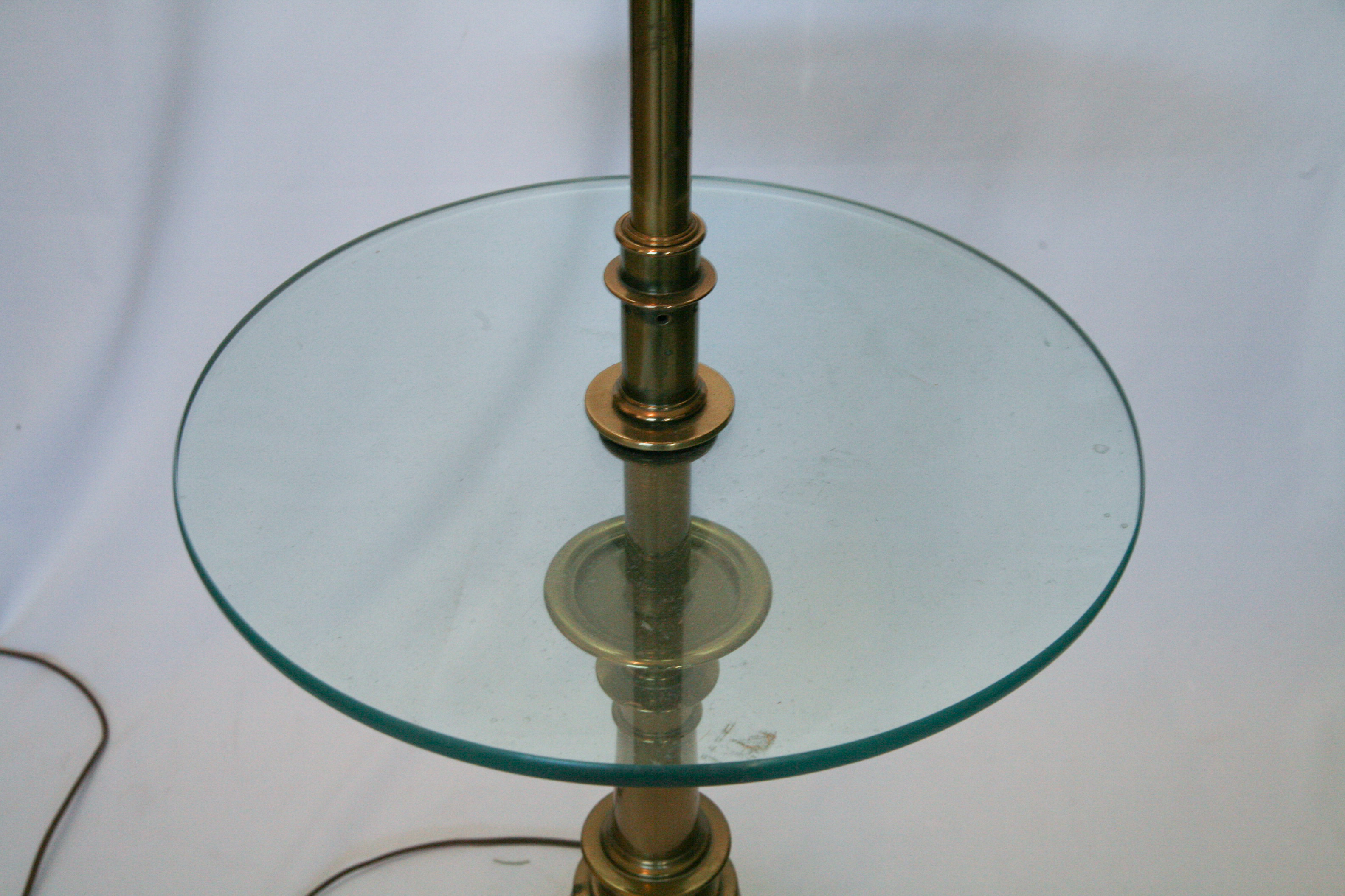 Vintage Brass Tray Floor Lamp