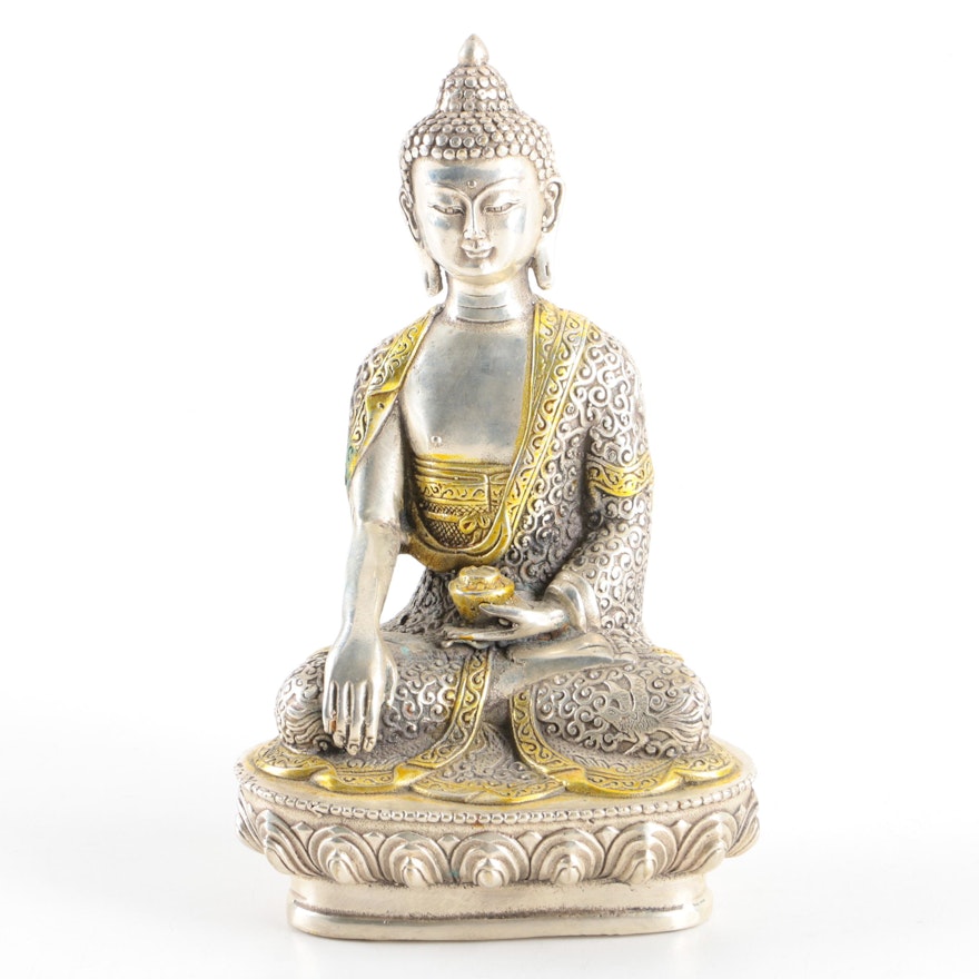 Tibetan Brass Buddha Figurine