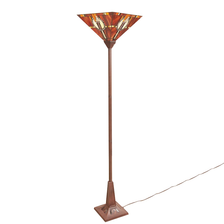 Tiffany Style Torchiere Floor Lamp by Colour Creations