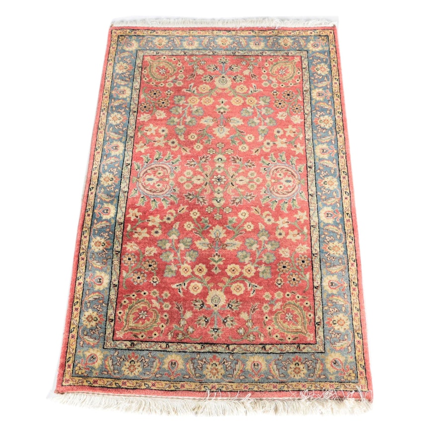 Hand-Knotted Wool Sarouk Area Rug