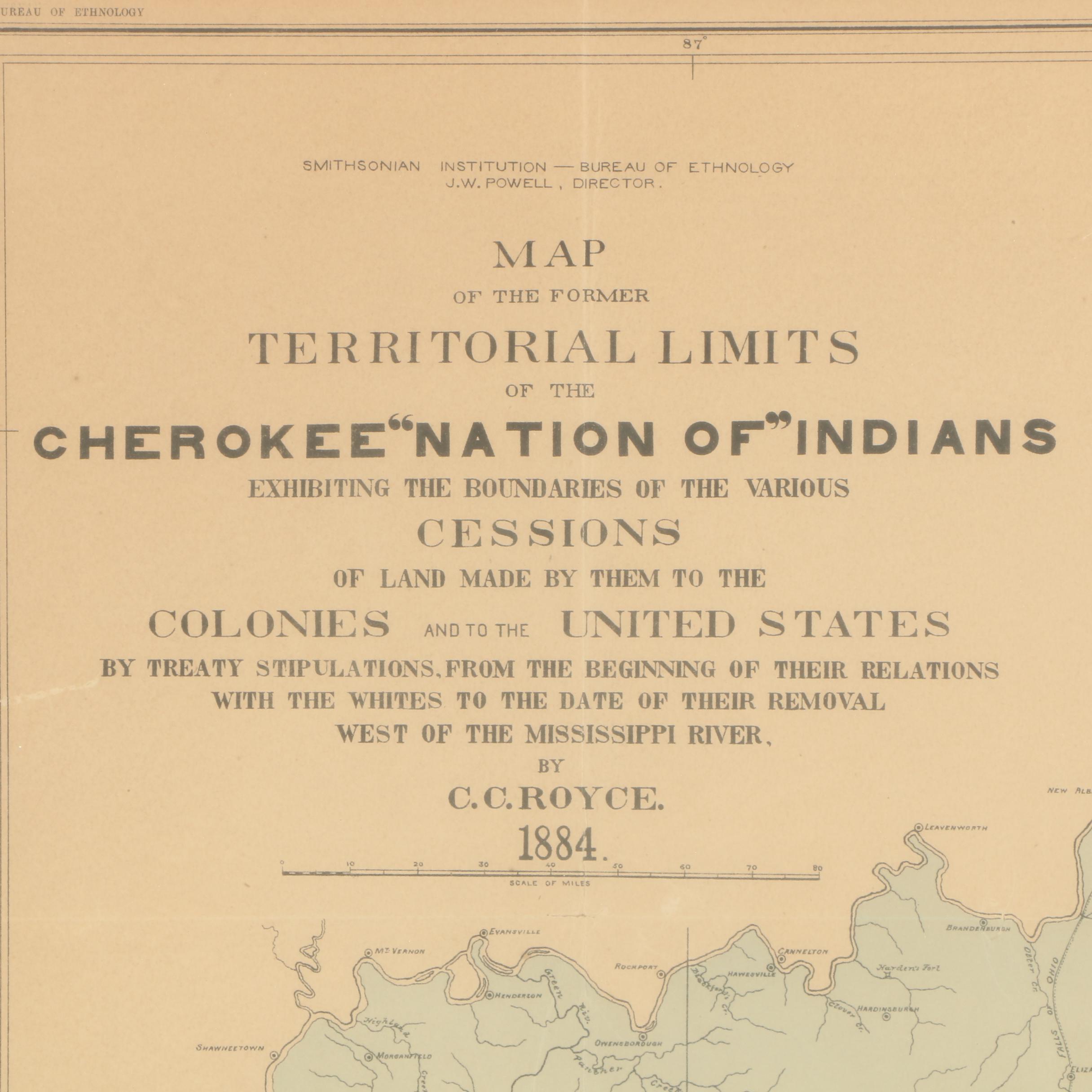 1884 Smithsonian Institution Map of Cherokee Nation