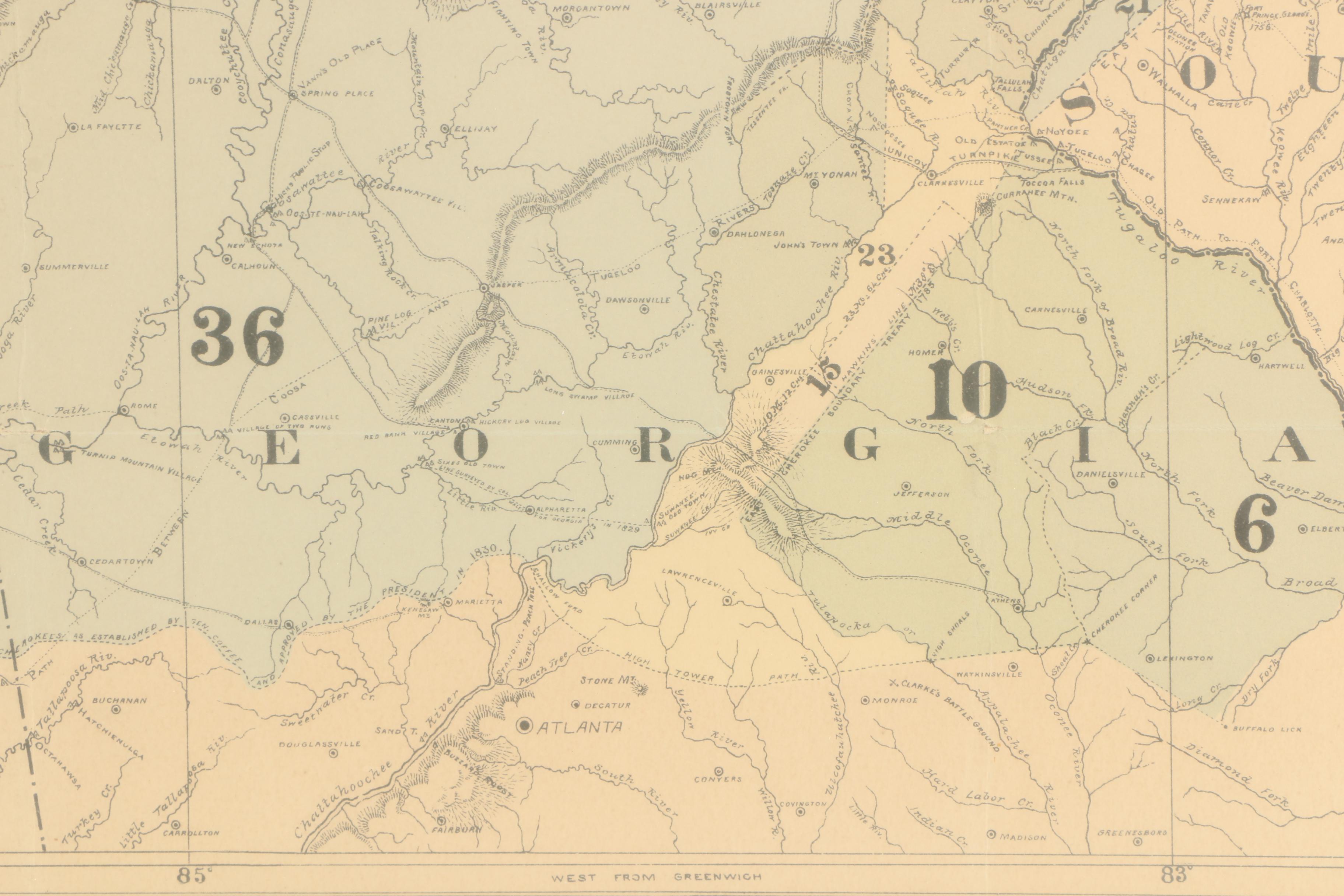 1884 Smithsonian Institution Map of Cherokee Nation