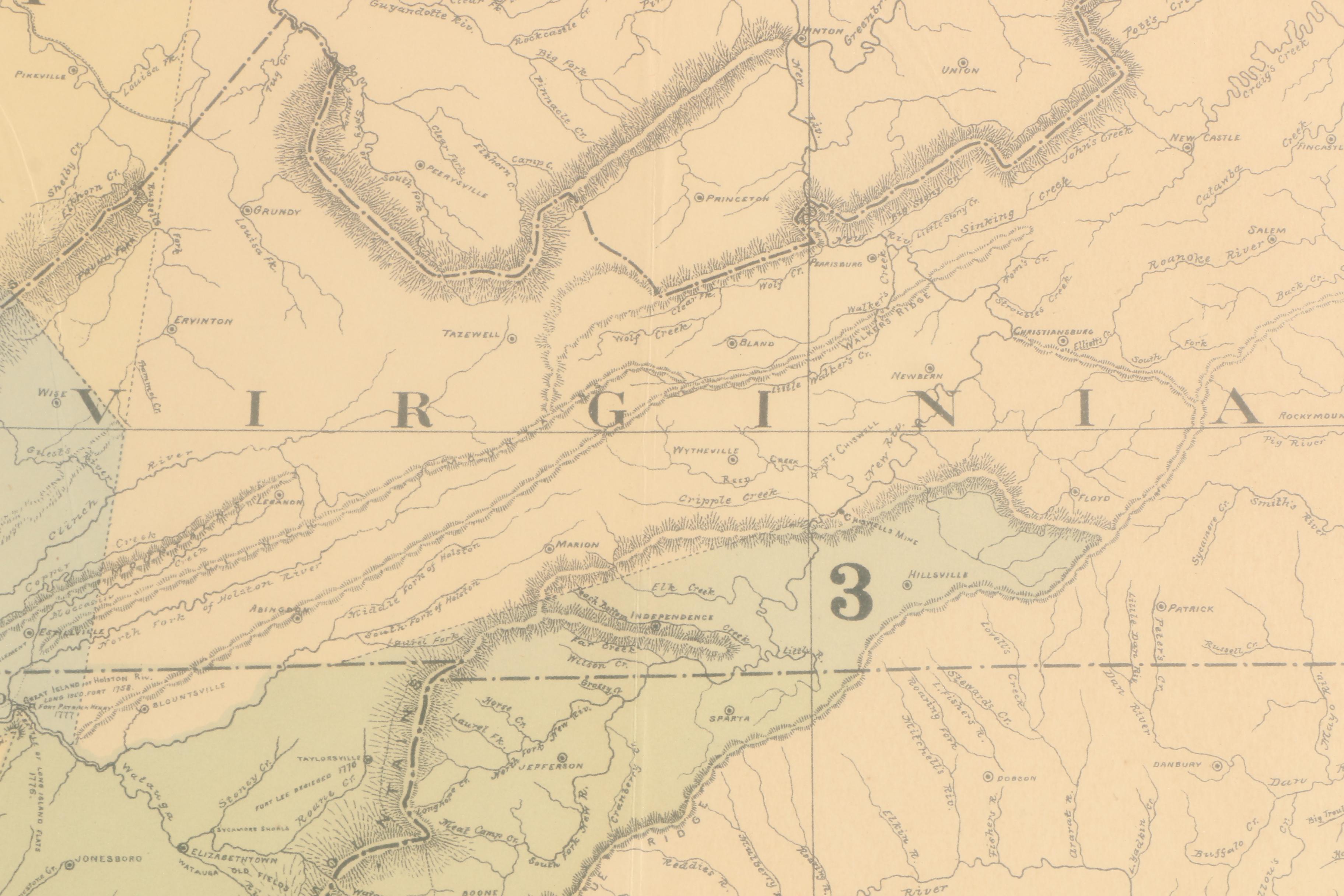 1884 Smithsonian Institution Map of Cherokee Nation