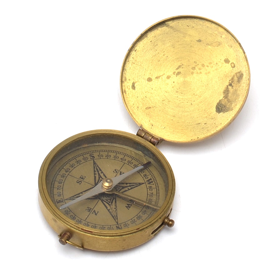 Vintage Brass Compass