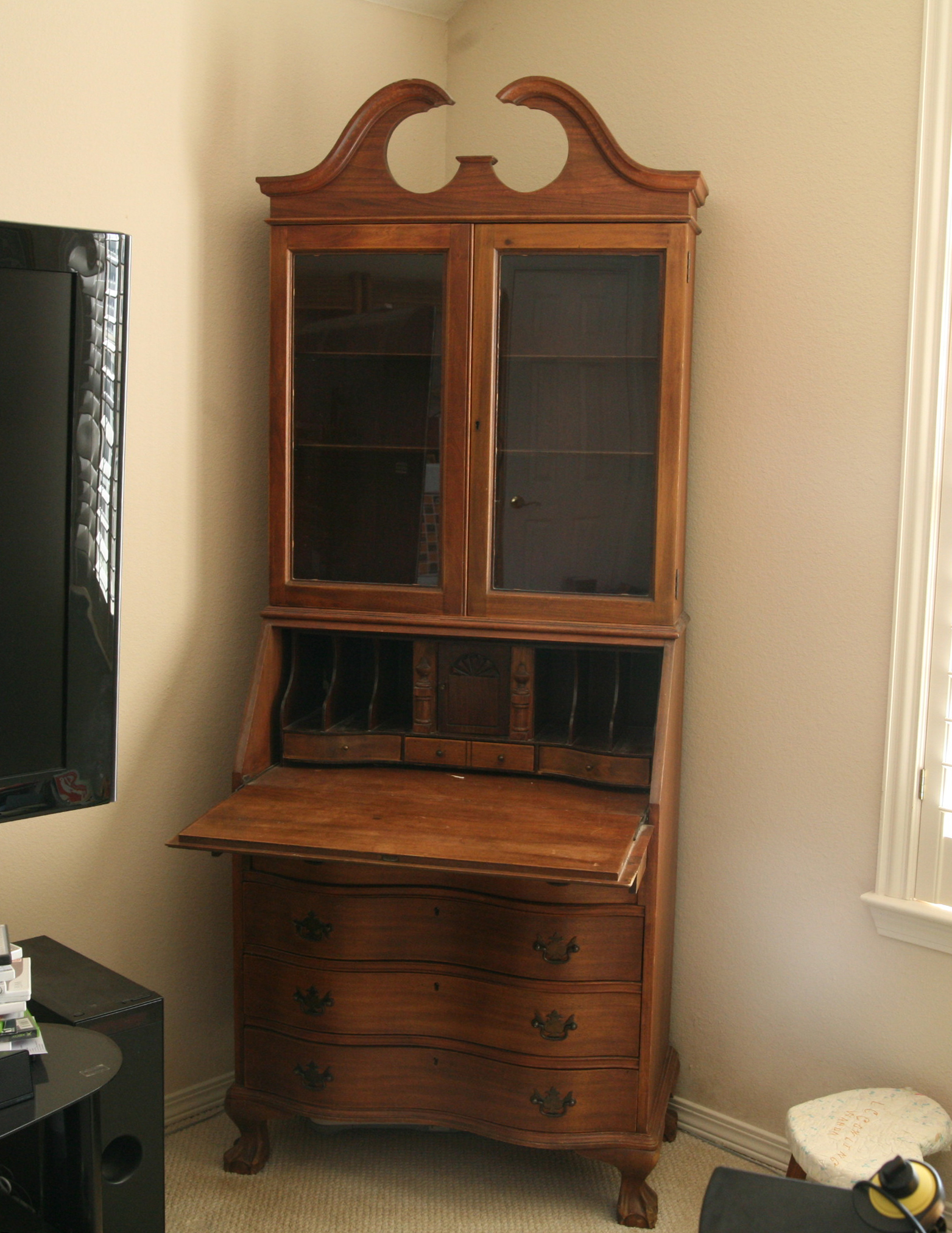 Vintage Federal Style Walnut Secretary
