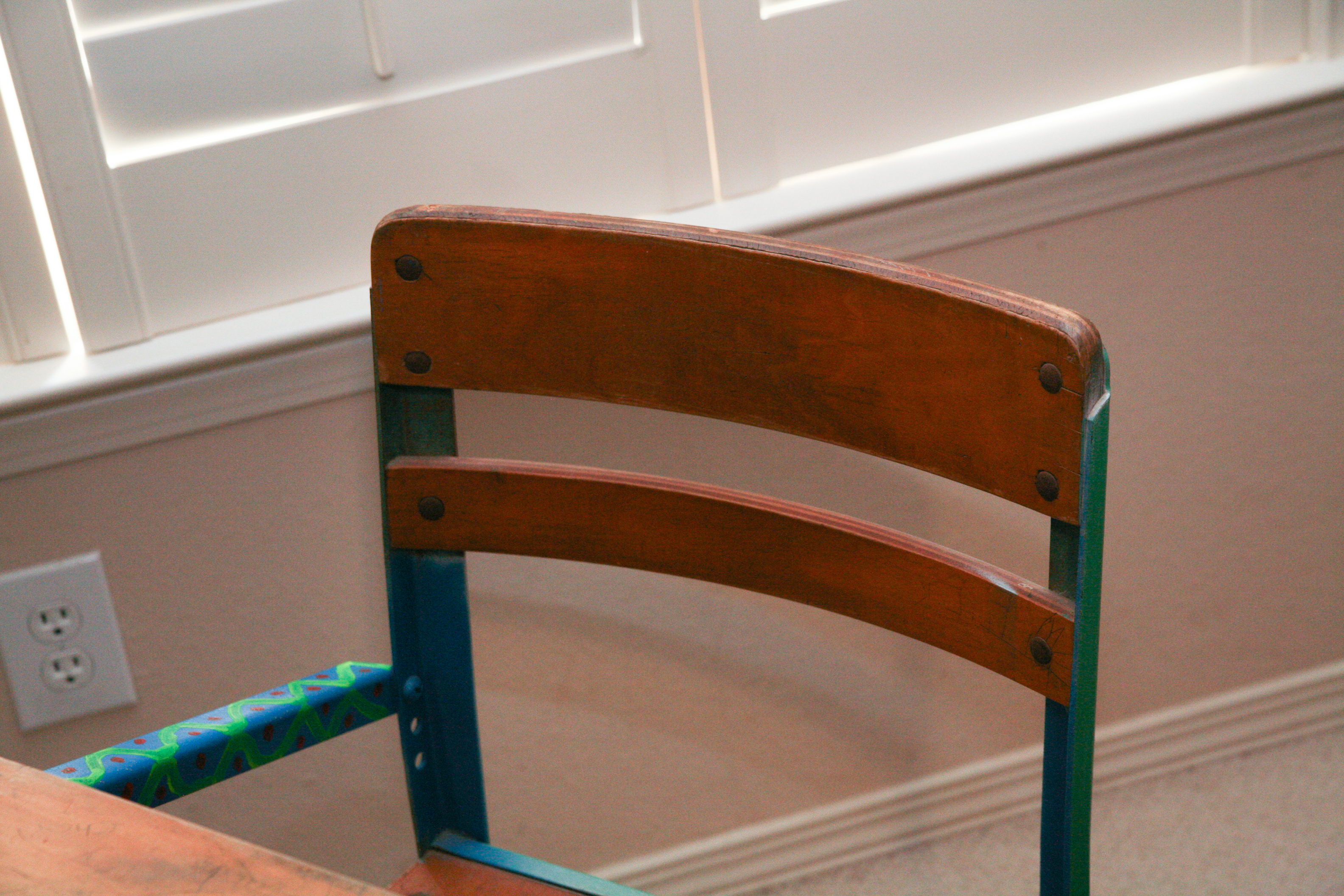 Vintage Painted School Desk