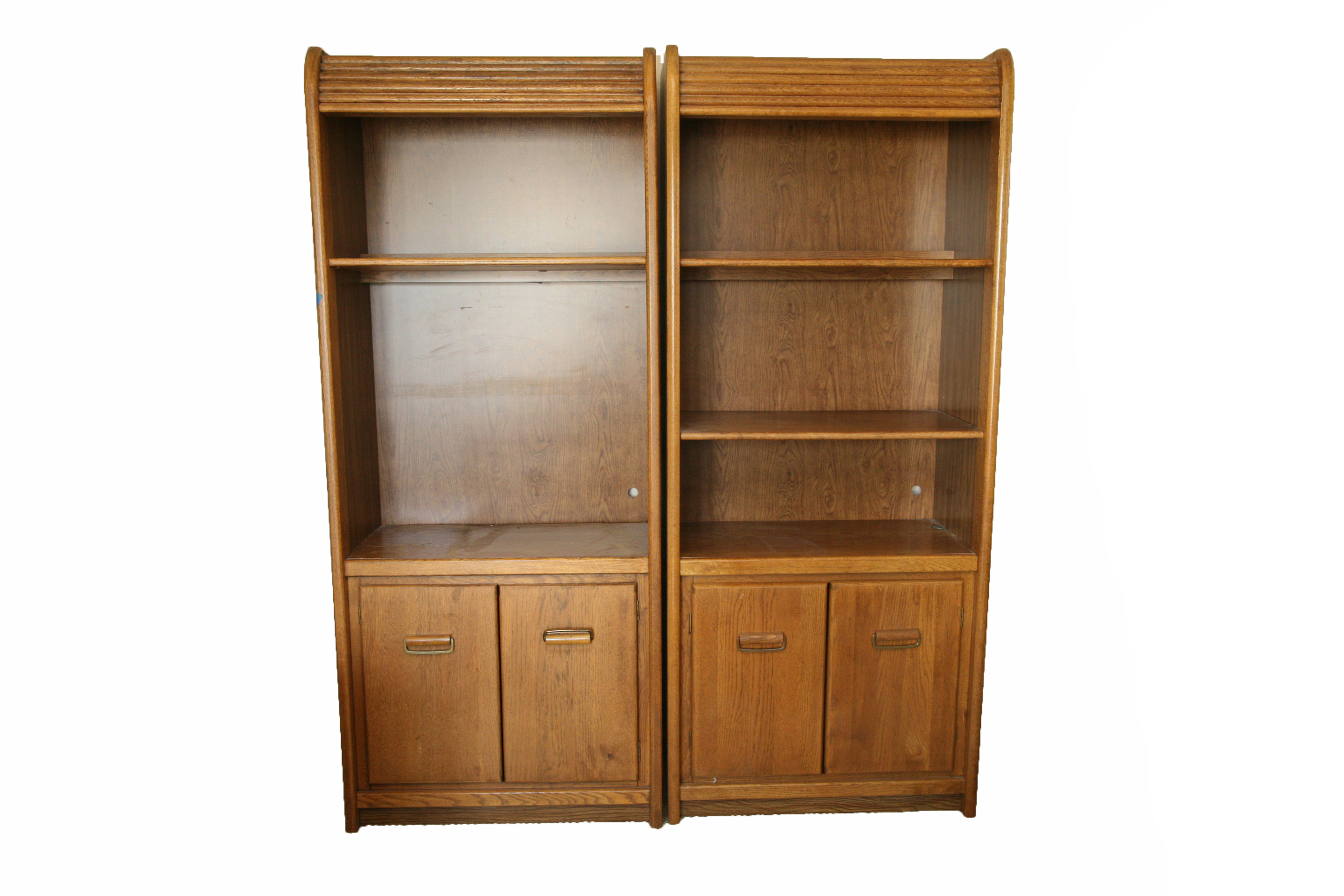 Pair of Campaign Style Bookshelves