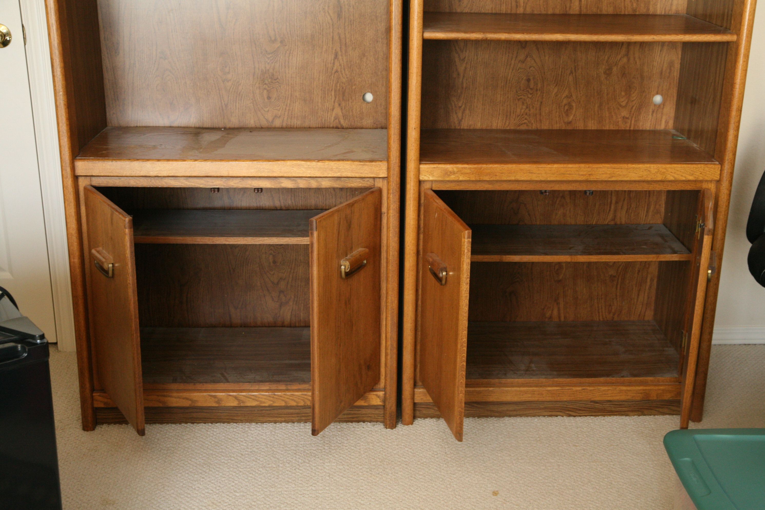 Pair of Campaign Style Bookshelves