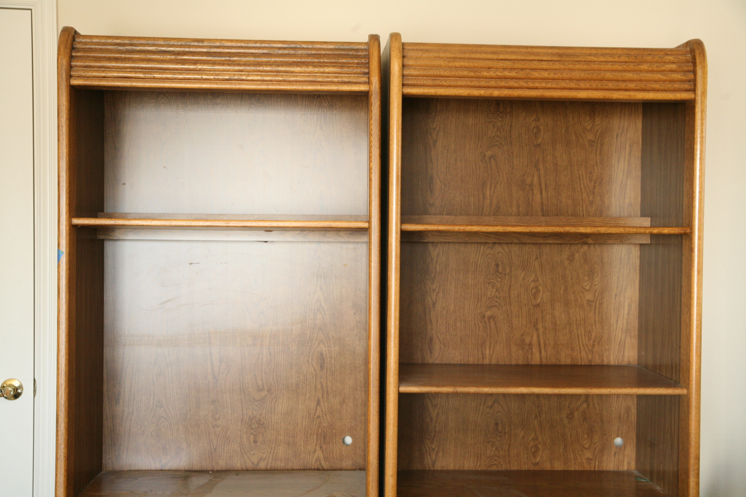Pair of Campaign Style Bookshelves