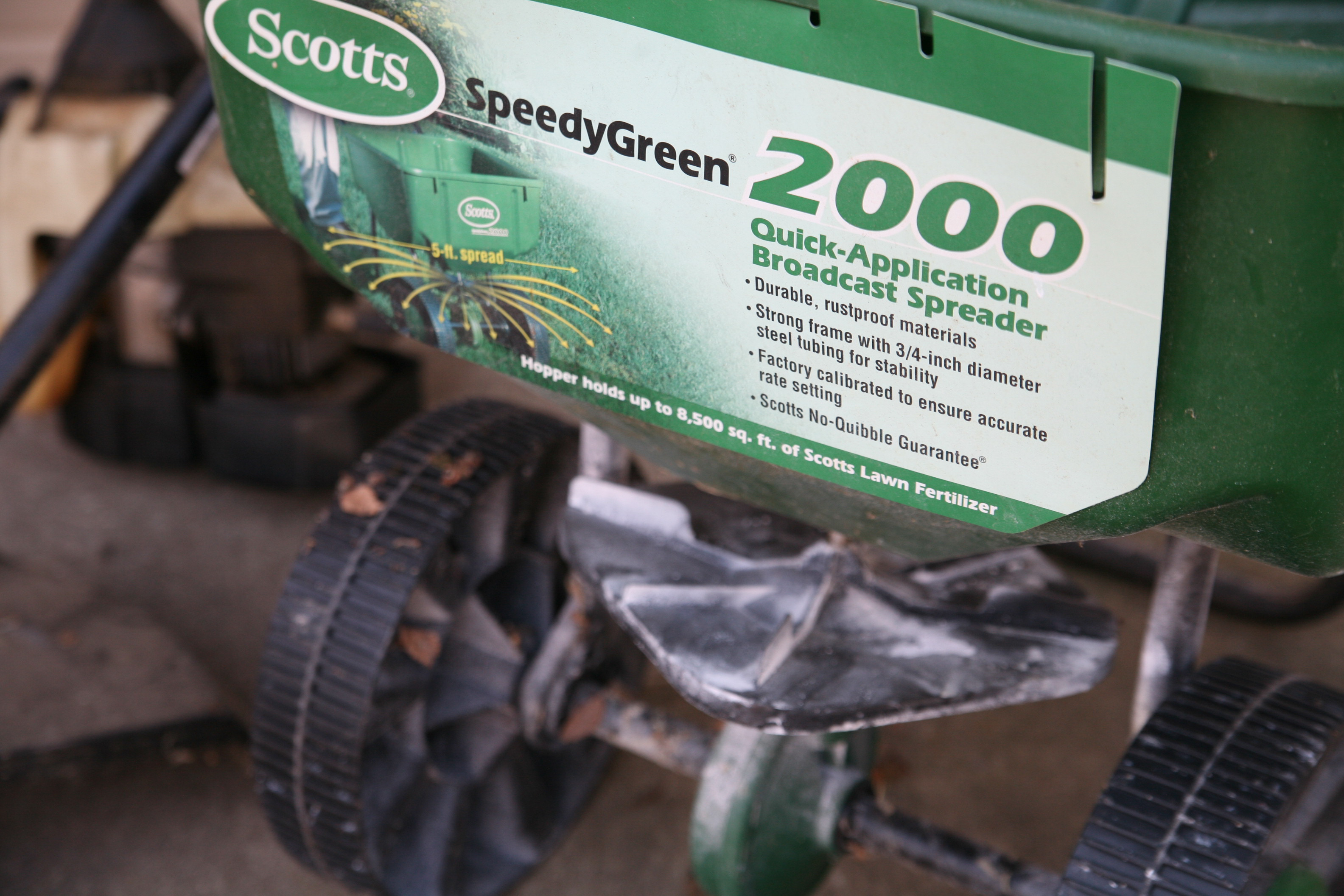 Landscaping Tools Including Trimmer, Rakes and Broadcast Spreader