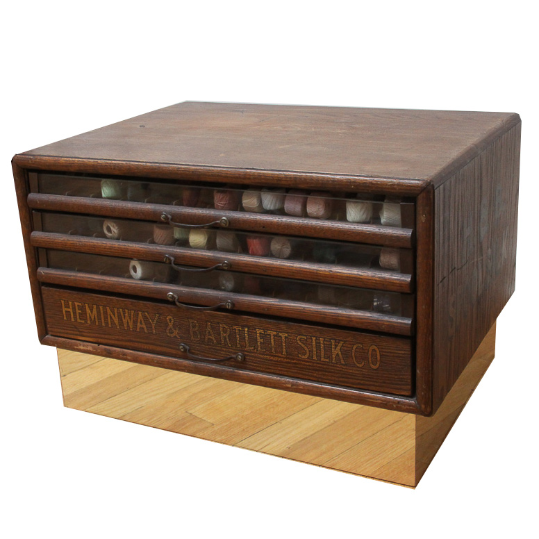 Antique Heminway & Bartlett Silk Company Spool Cabinet