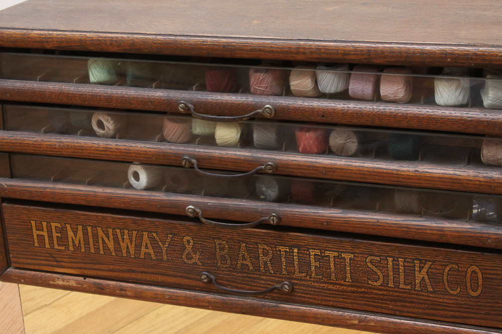 Antique Heminway & Bartlett Silk Company Spool Cabinet