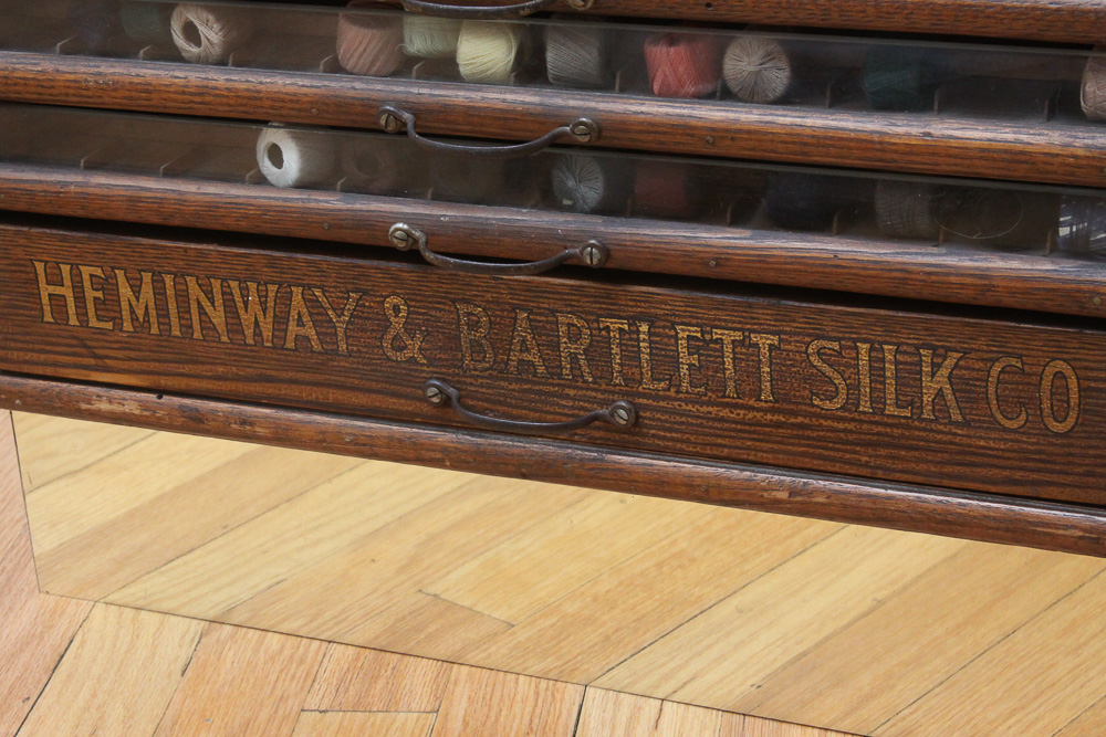 Antique Heminway & Bartlett Silk Company Spool Cabinet