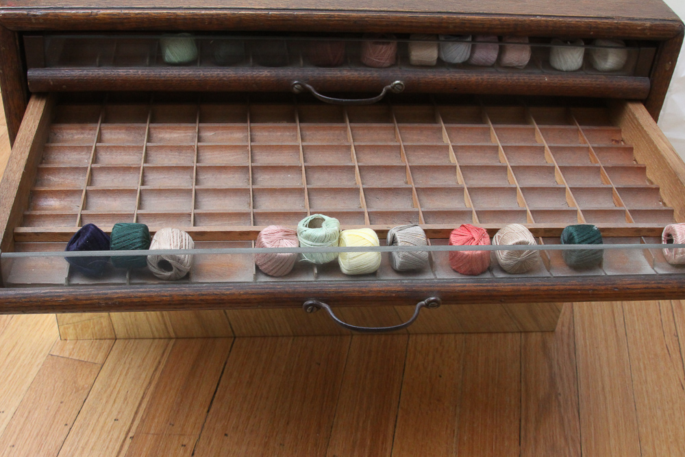 Antique Heminway & Bartlett Silk Company Spool Cabinet