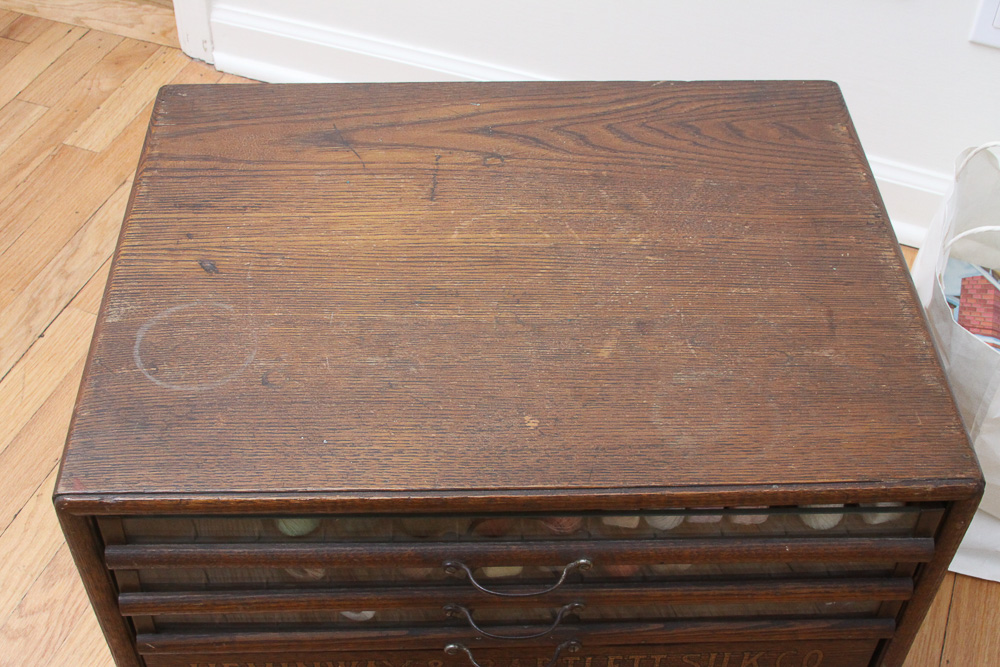Antique Heminway & Bartlett Silk Company Spool Cabinet