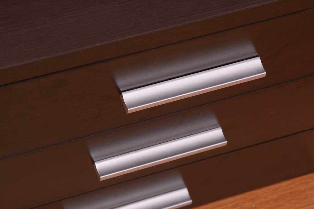 Contemporary Walnut Laminate Dresser and End Table