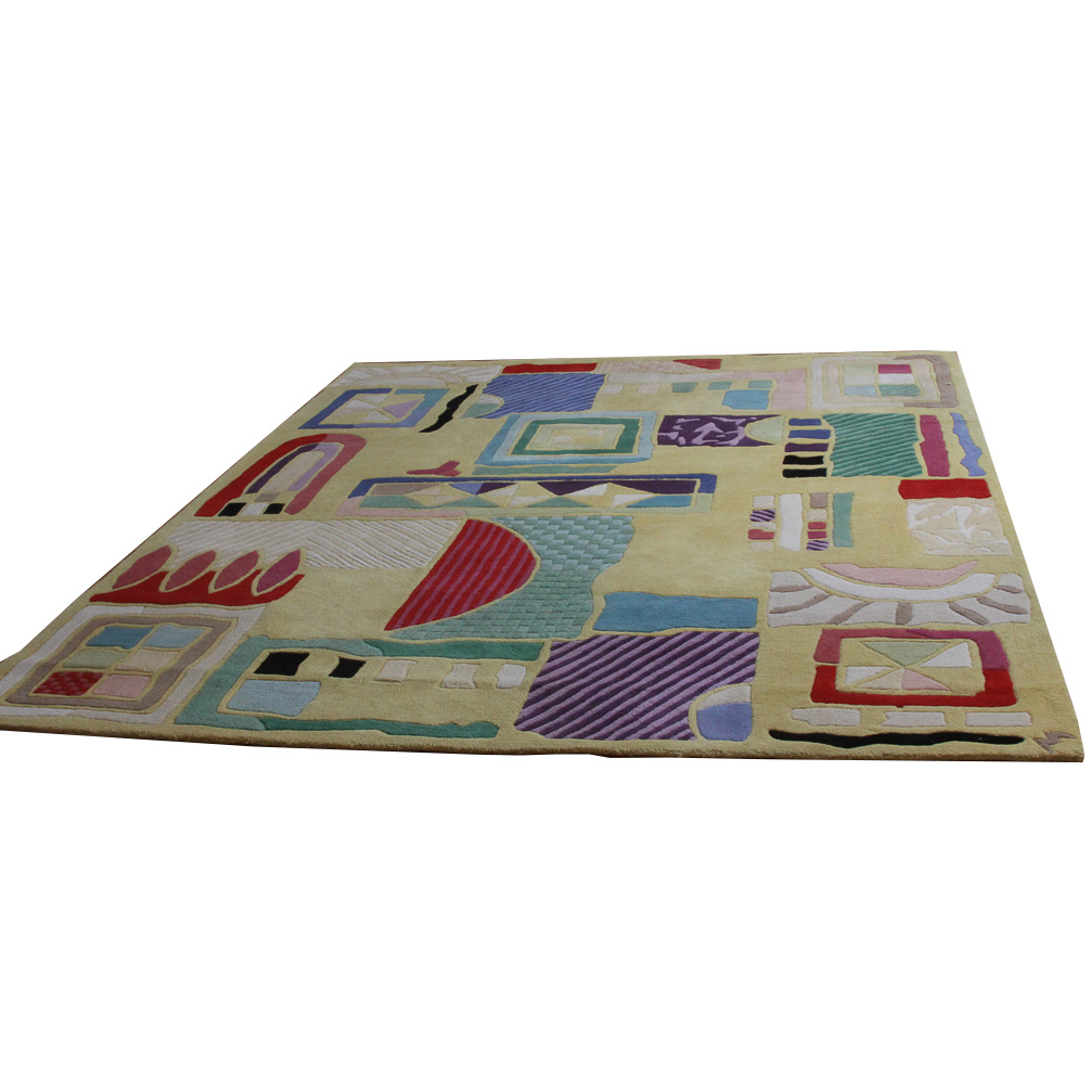 Hand-Tufted Contemporary Indian Geometric Area Rug