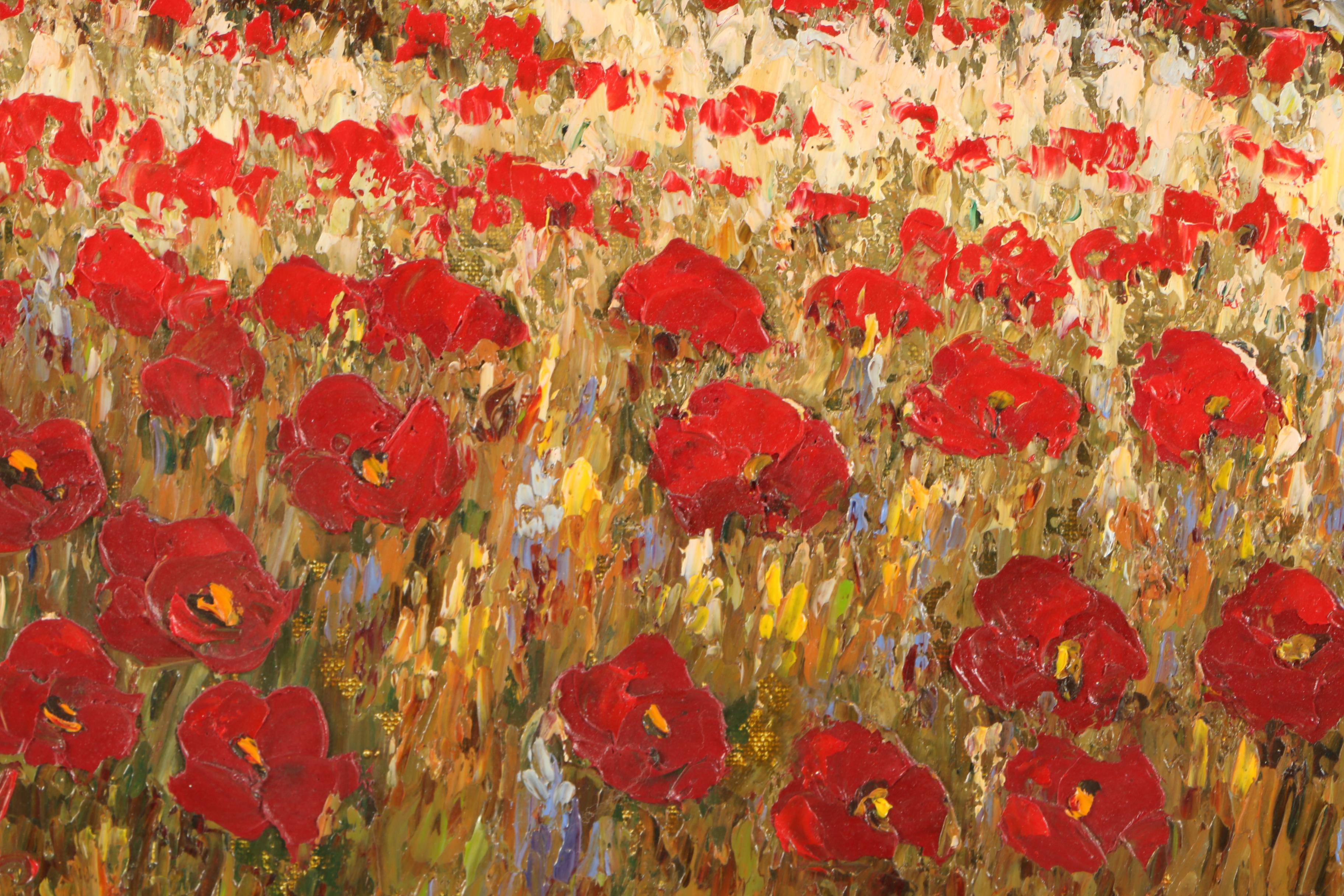 K. Paul Oil Painting on Canvas "Poppy Field"