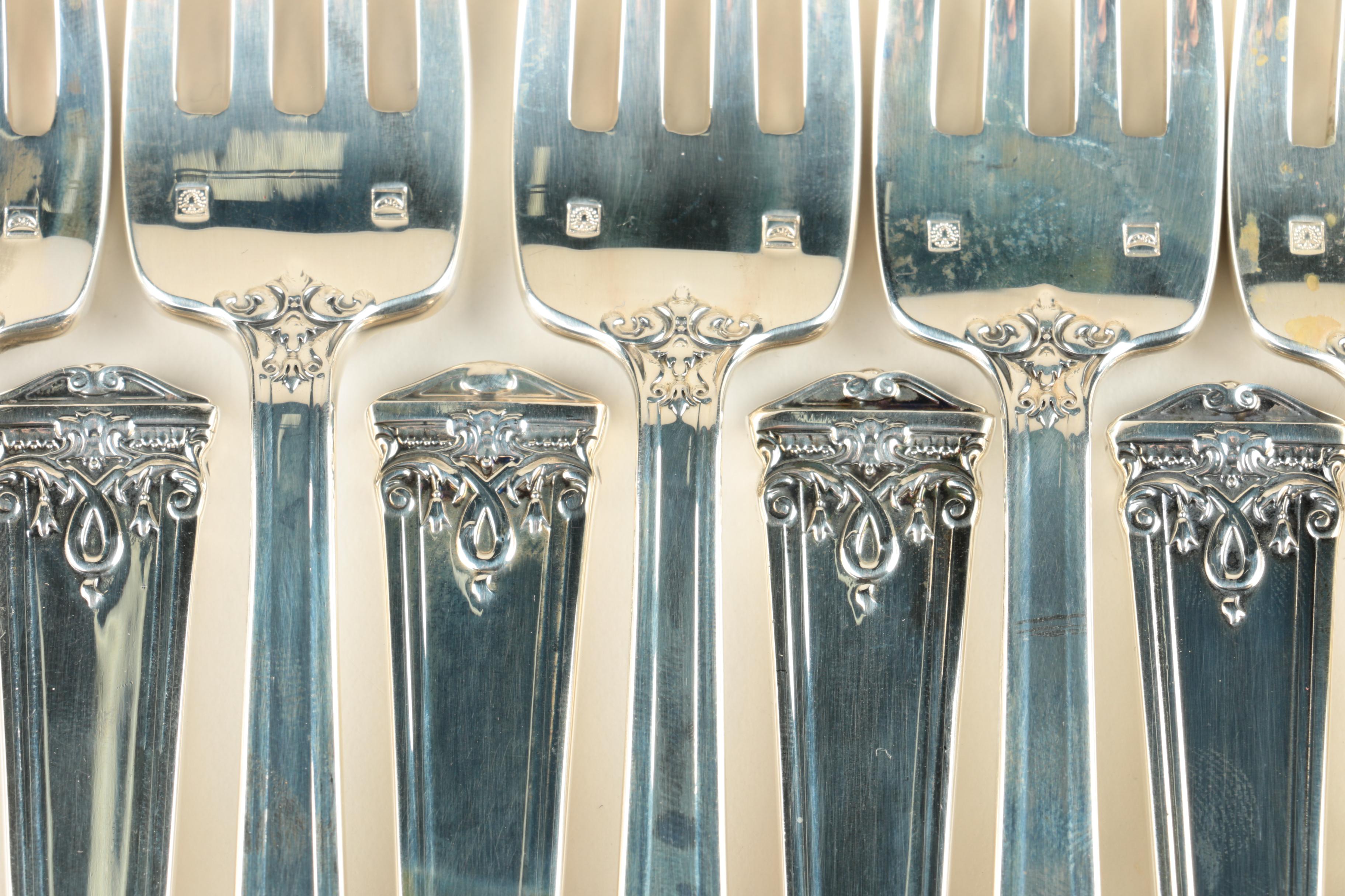 Tuttle Silversmiths "Trianon" Sterling Silver Flatware Set