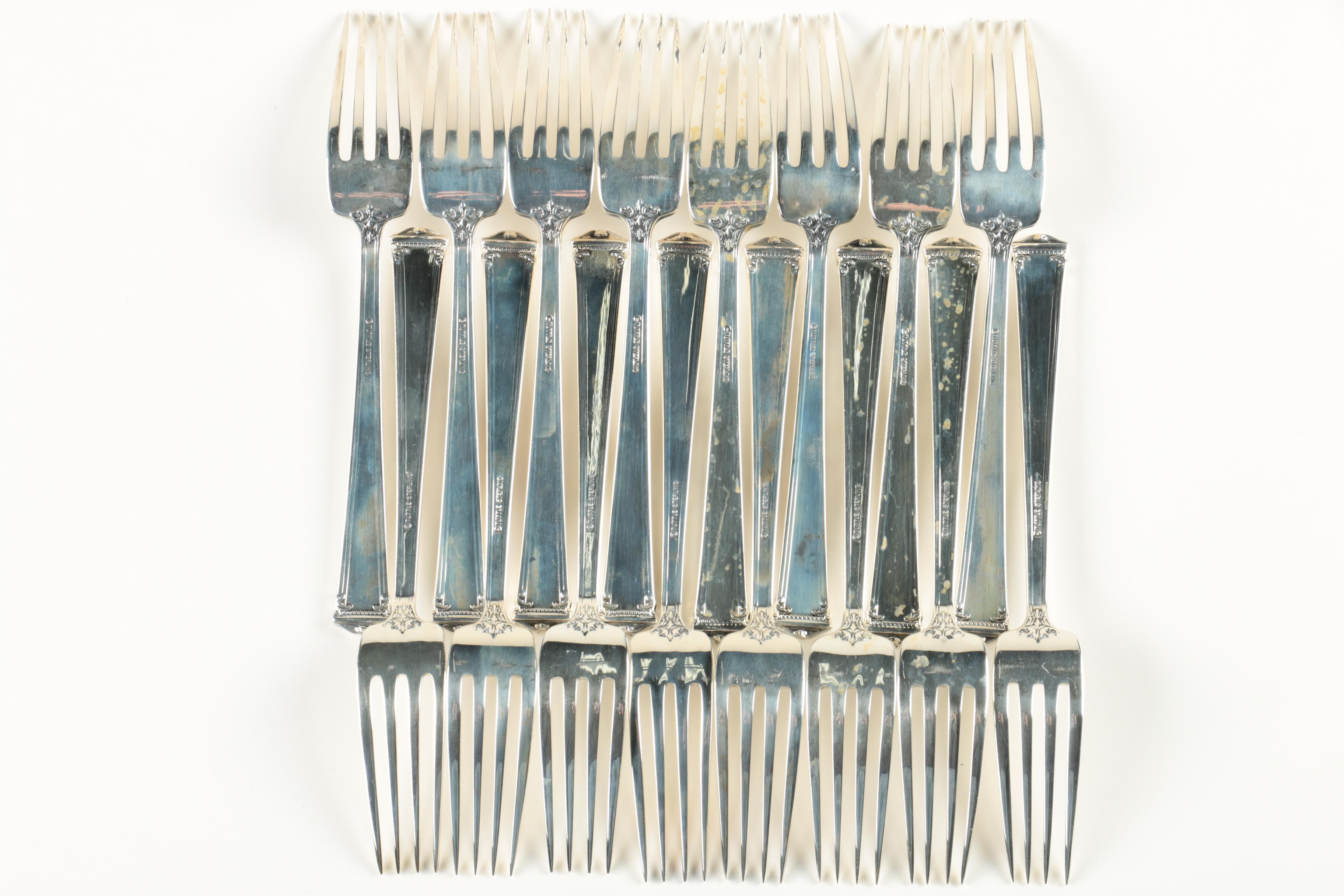 Tuttle Silversmiths "Trianon" Sterling Silver Flatware Set