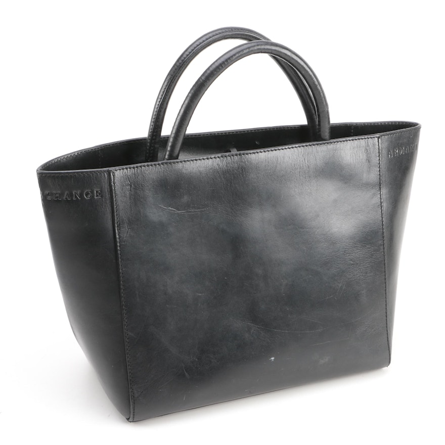 Armani Exchange Black Leather Tote