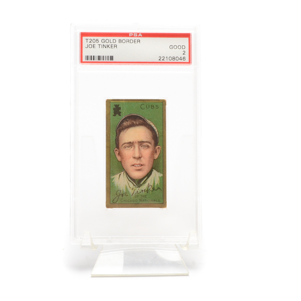 Early 1900s Joe Tinker "T205" PSA Graded Baseball Card