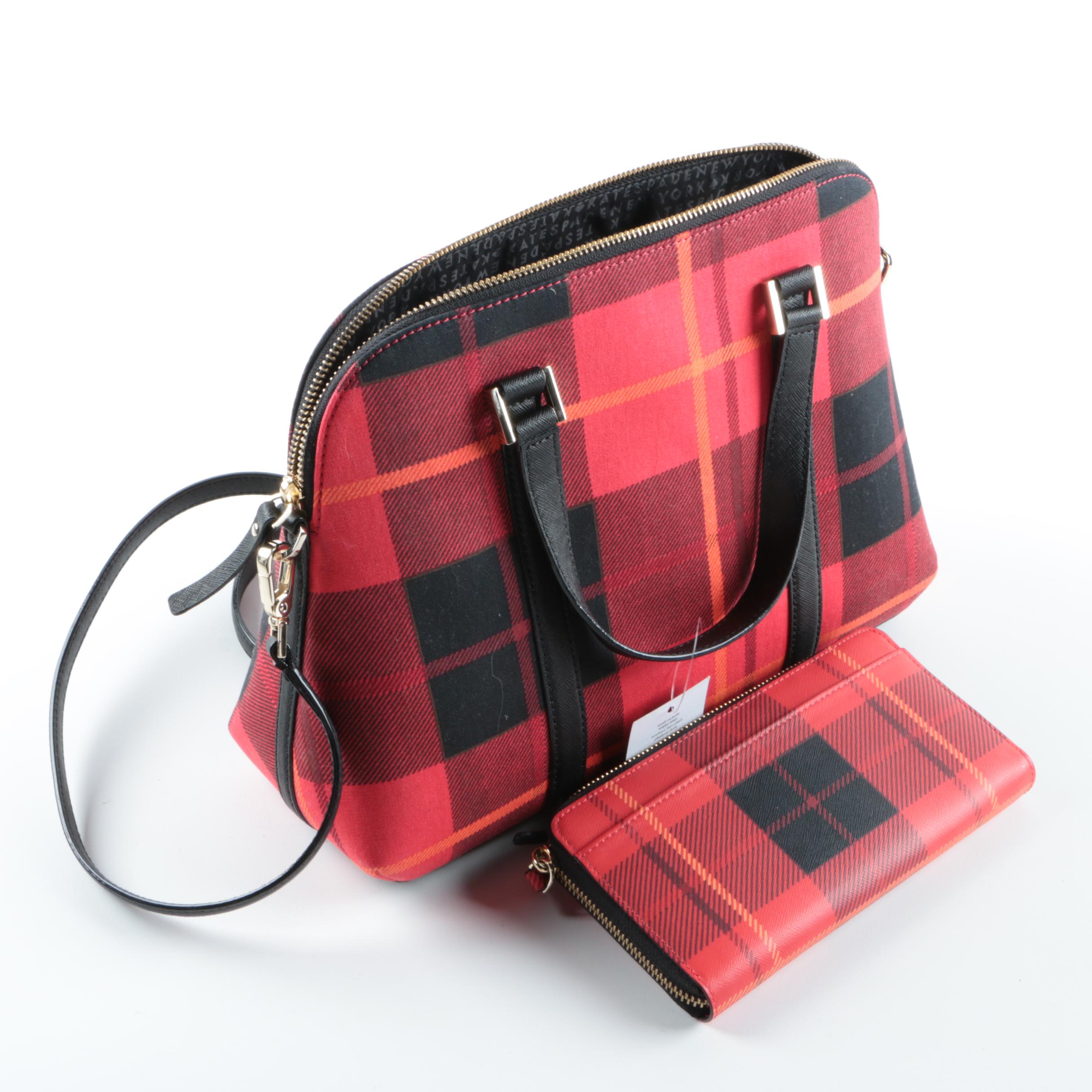 Kate Spade New York Small Rachelle Newbury Lane Plaid Handbag and Wallet