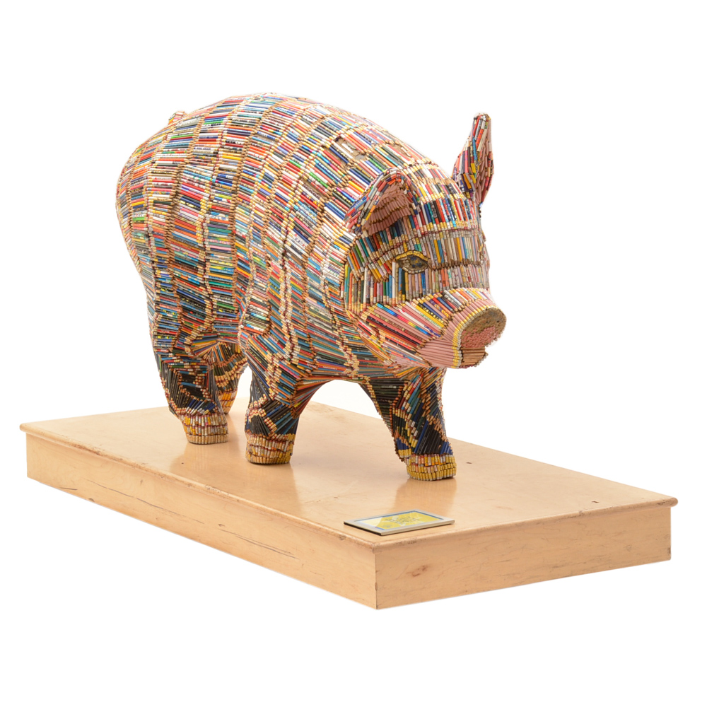 Cincinnati's "Big Pig Gig" Pig Sculpture "Miss Penciline" Pig