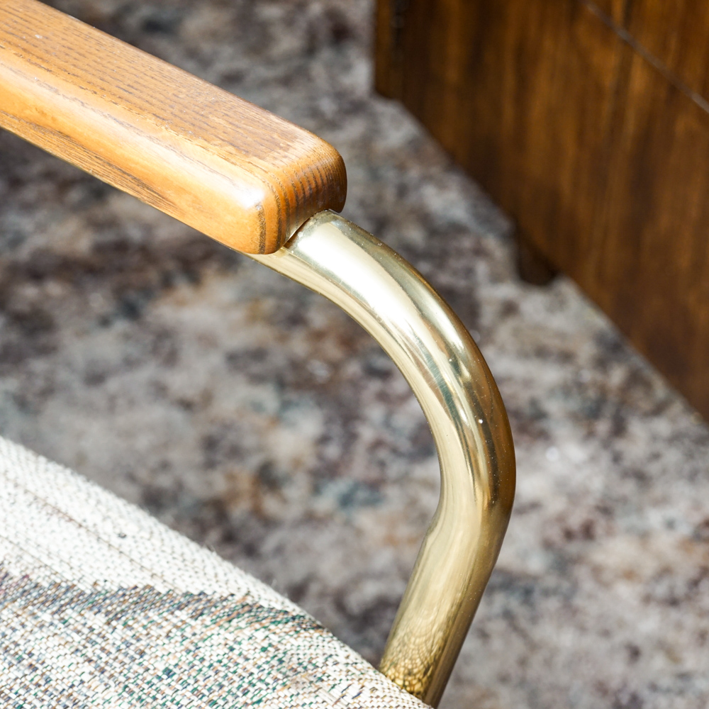 Vintage Oak Dining Table with Rolling Armchairs