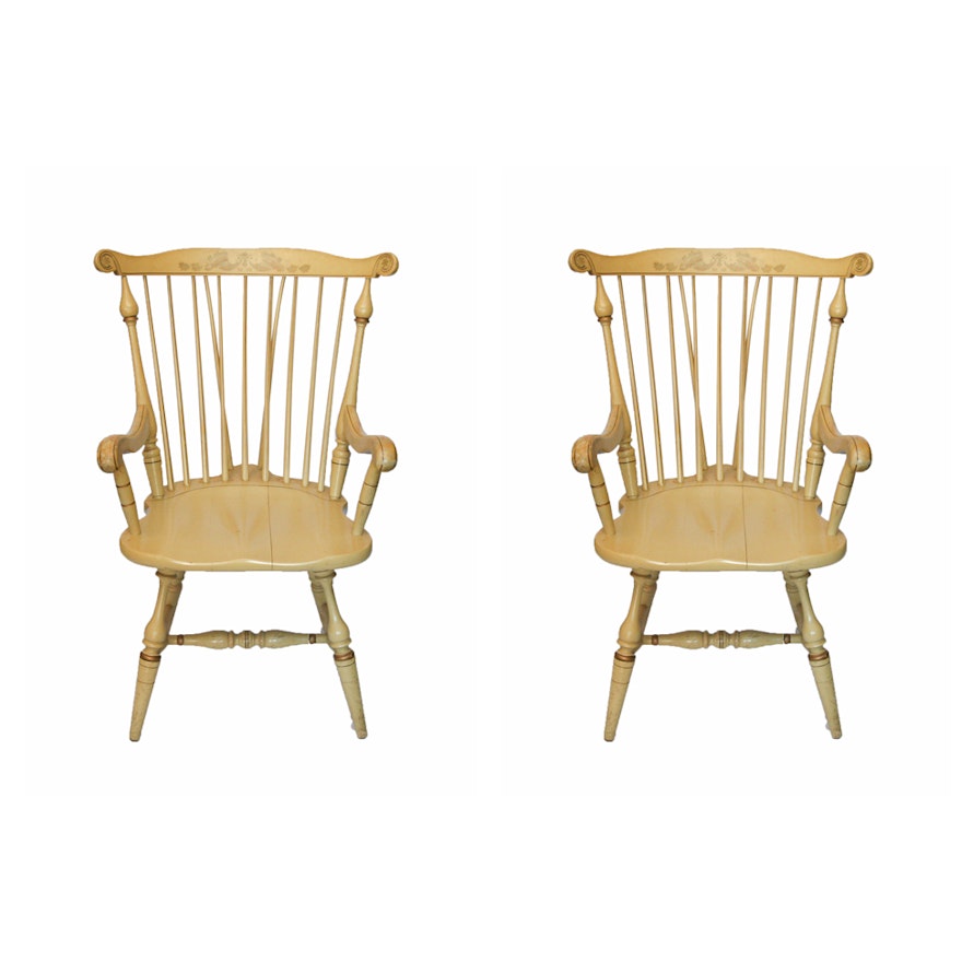 Pair of Vintage Windsor Style Armchairs